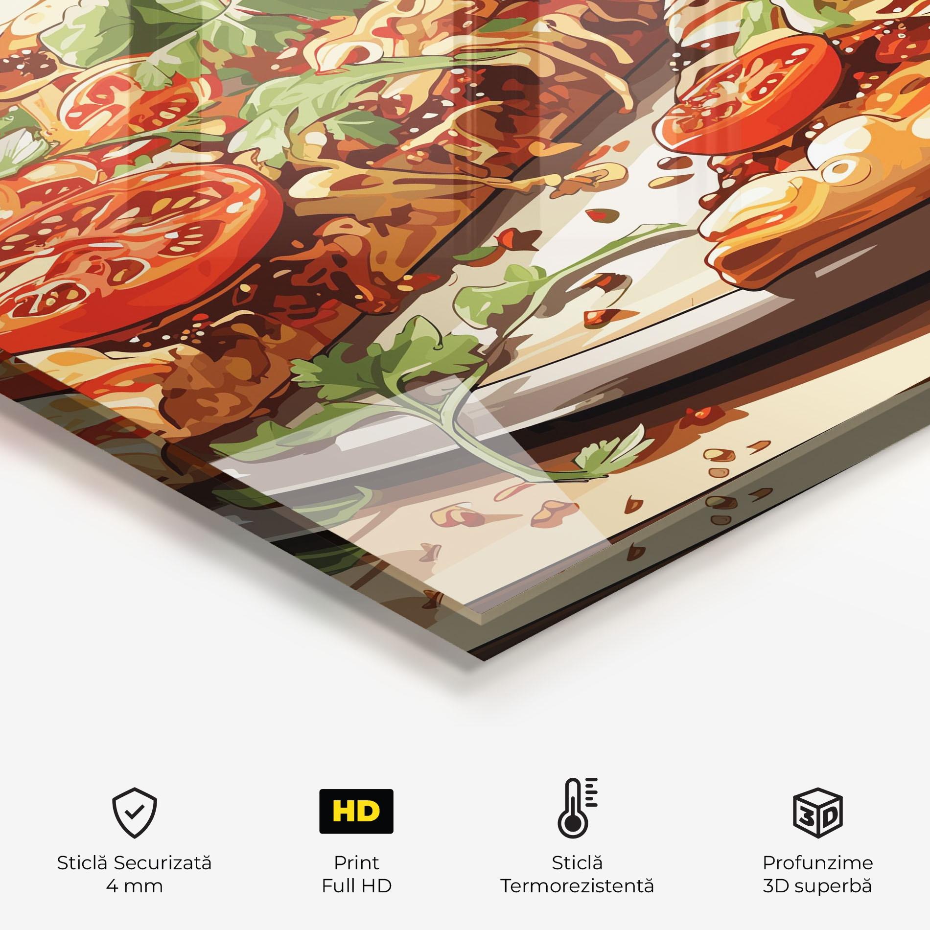 Panou Sticla Bucatarie Pizza View mockup 2
