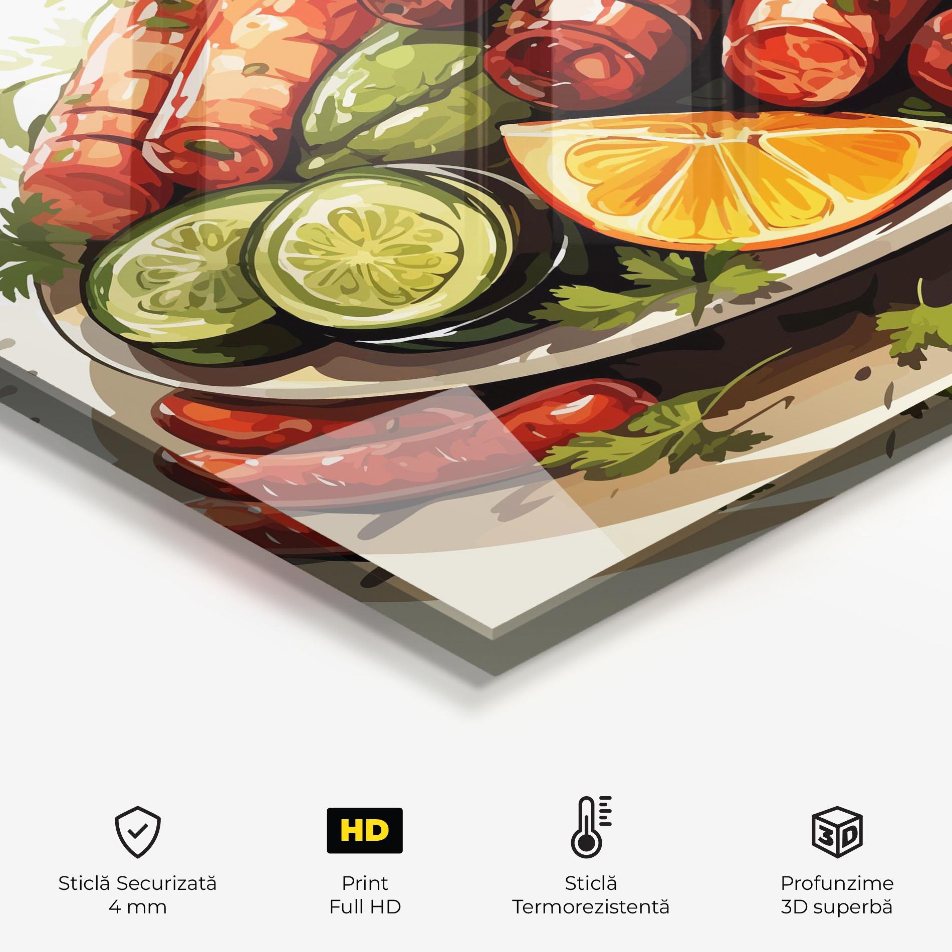 Panou Sticla Bucatarie Tasty Sousages mockup 2