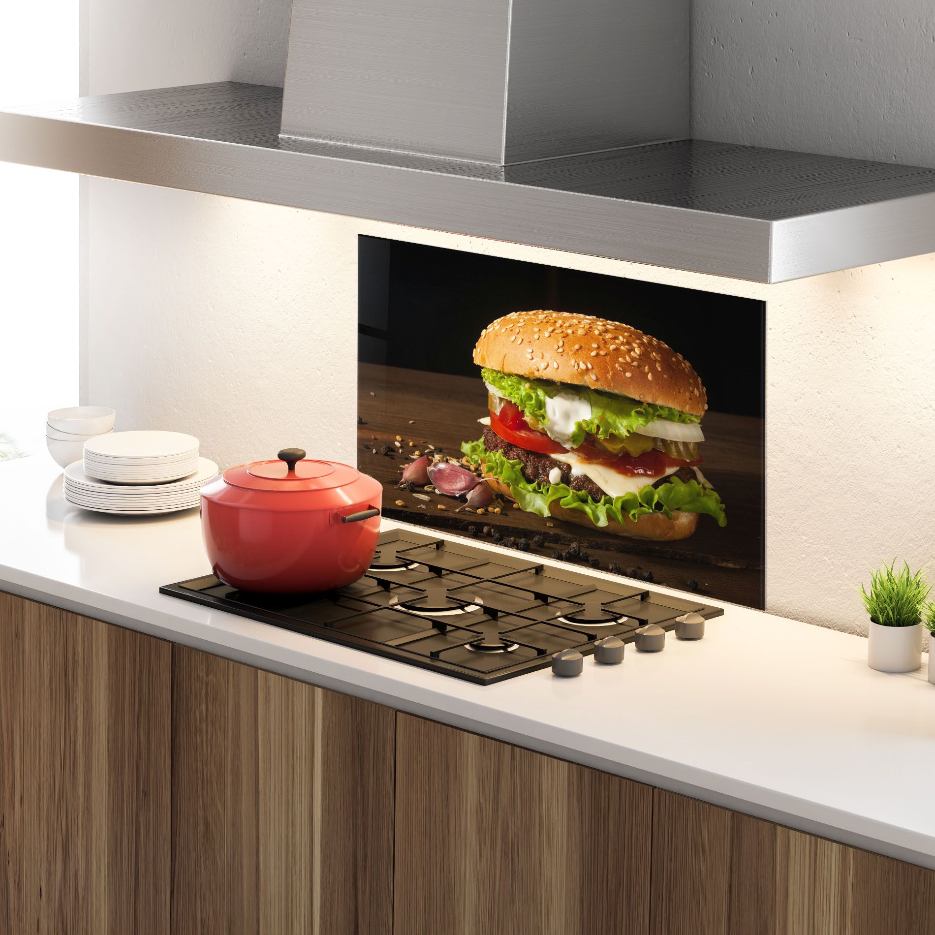 Delicious Hamburger mockup 4