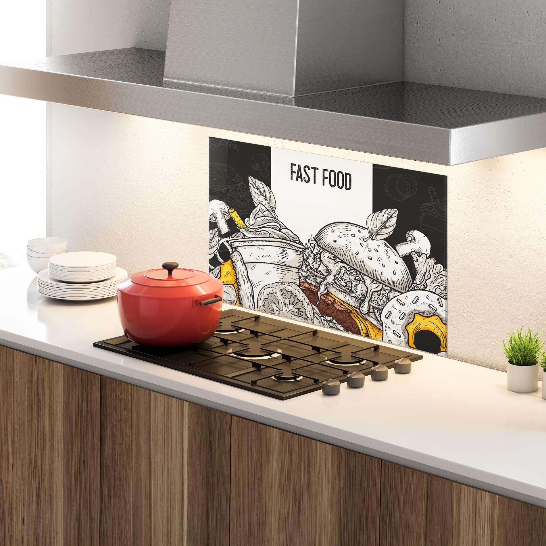 Panou Sticla Bucatarie Fast Food mockup 4