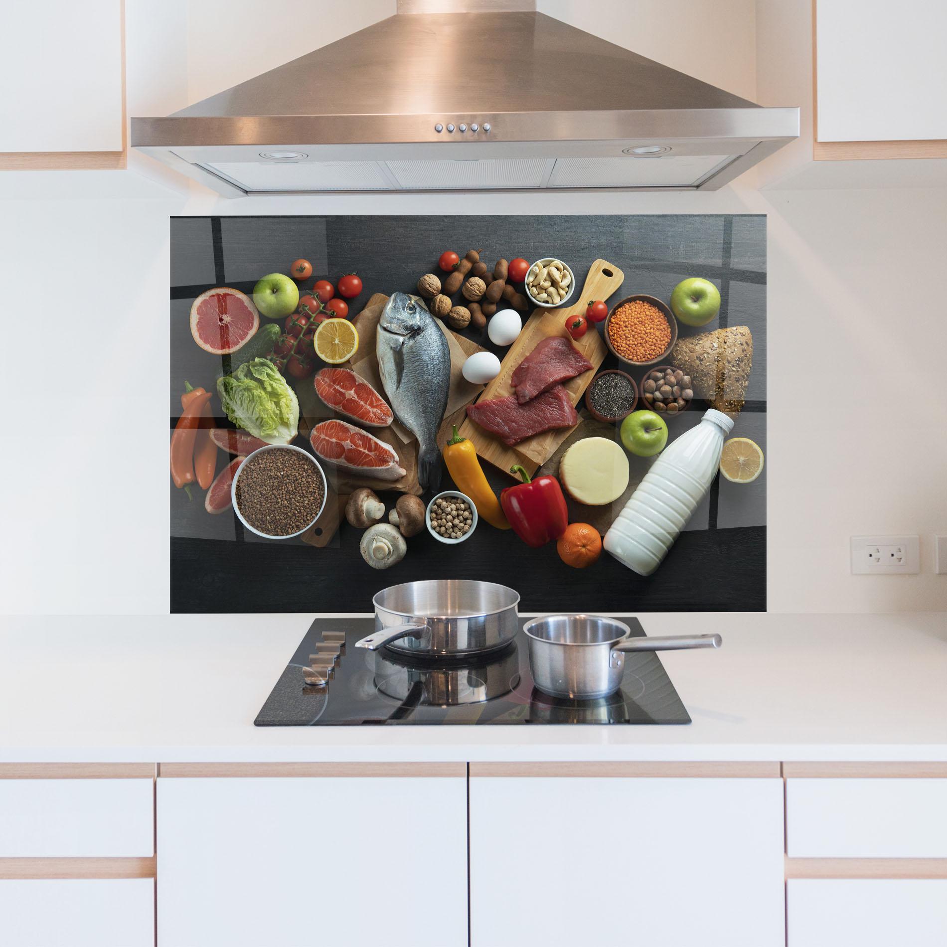 Panou Sticla Bucatarie Food Ingredients mockup 5