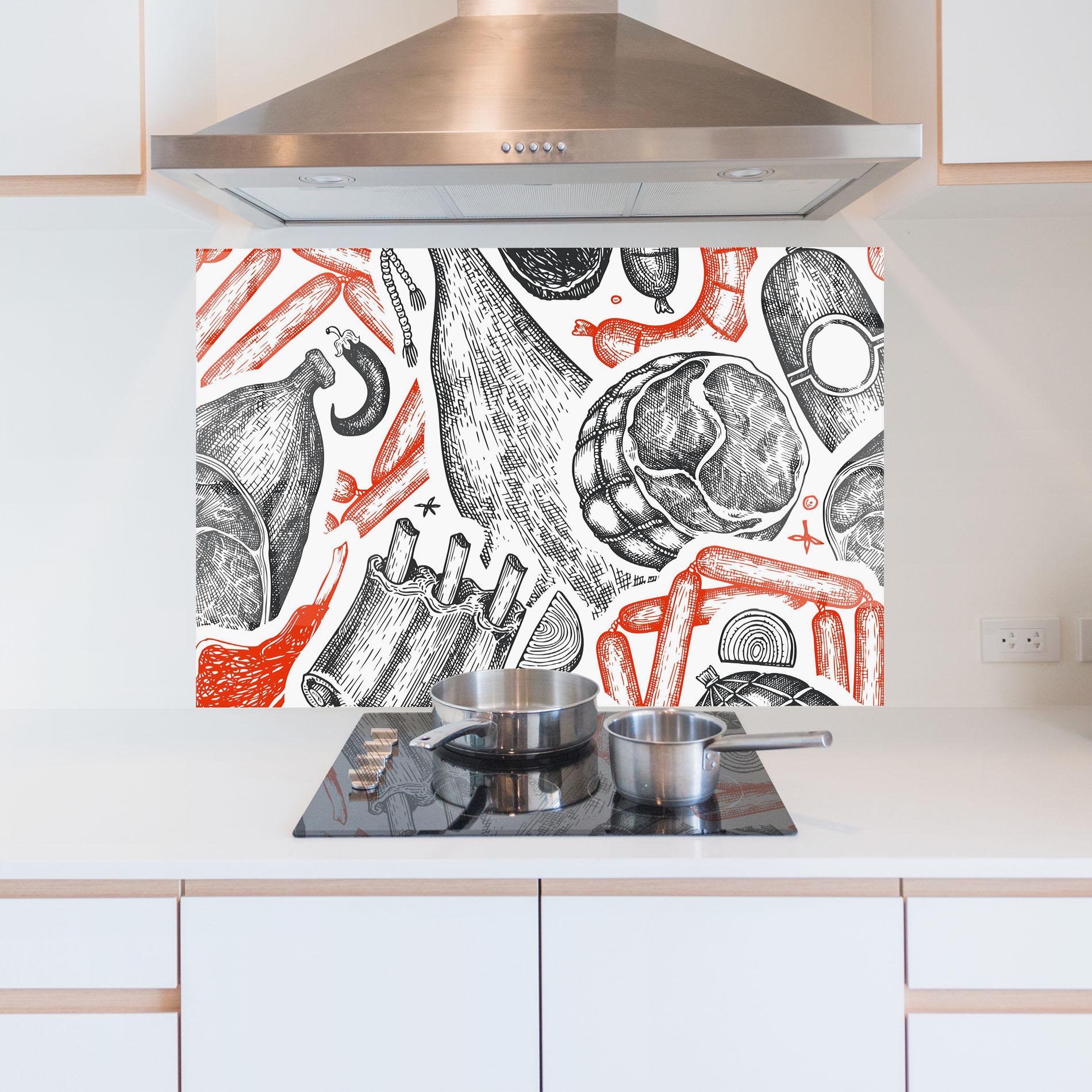 Panou Sticla Bucatarie Orange Grey Meat mockup 5