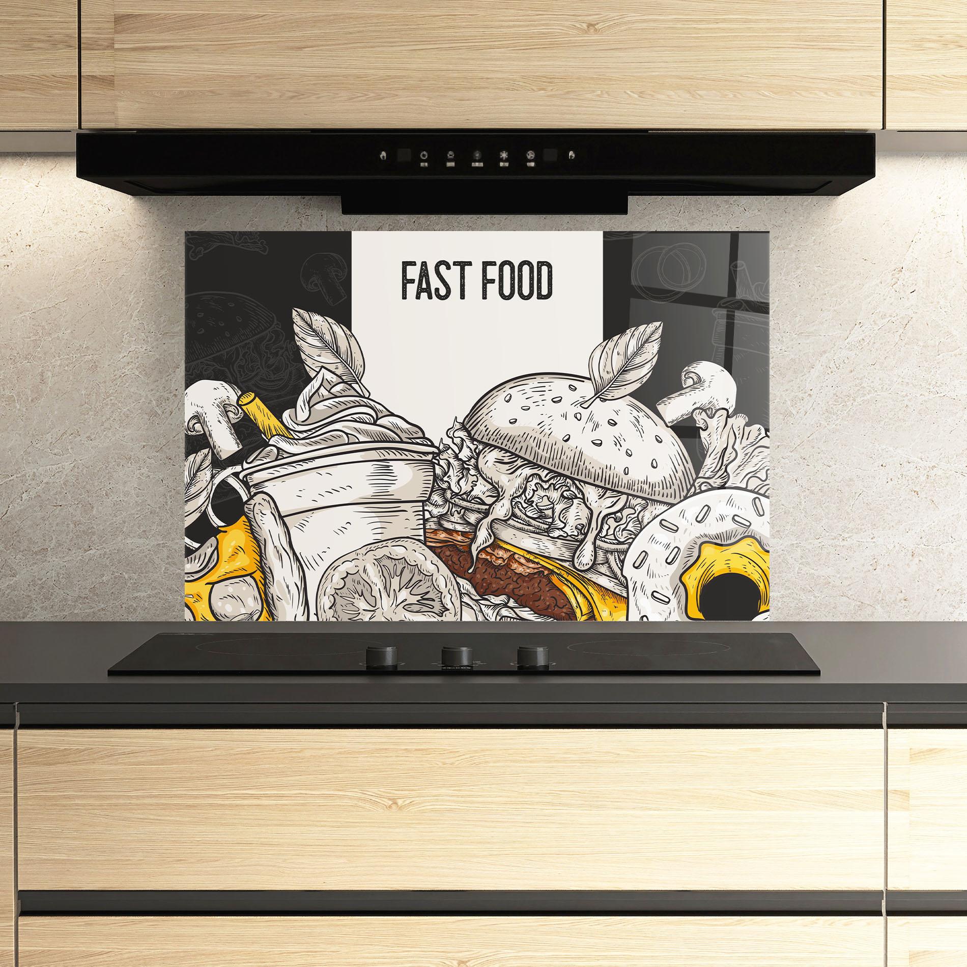 Panou Sticla Bucatarie Fast Food mockup 3