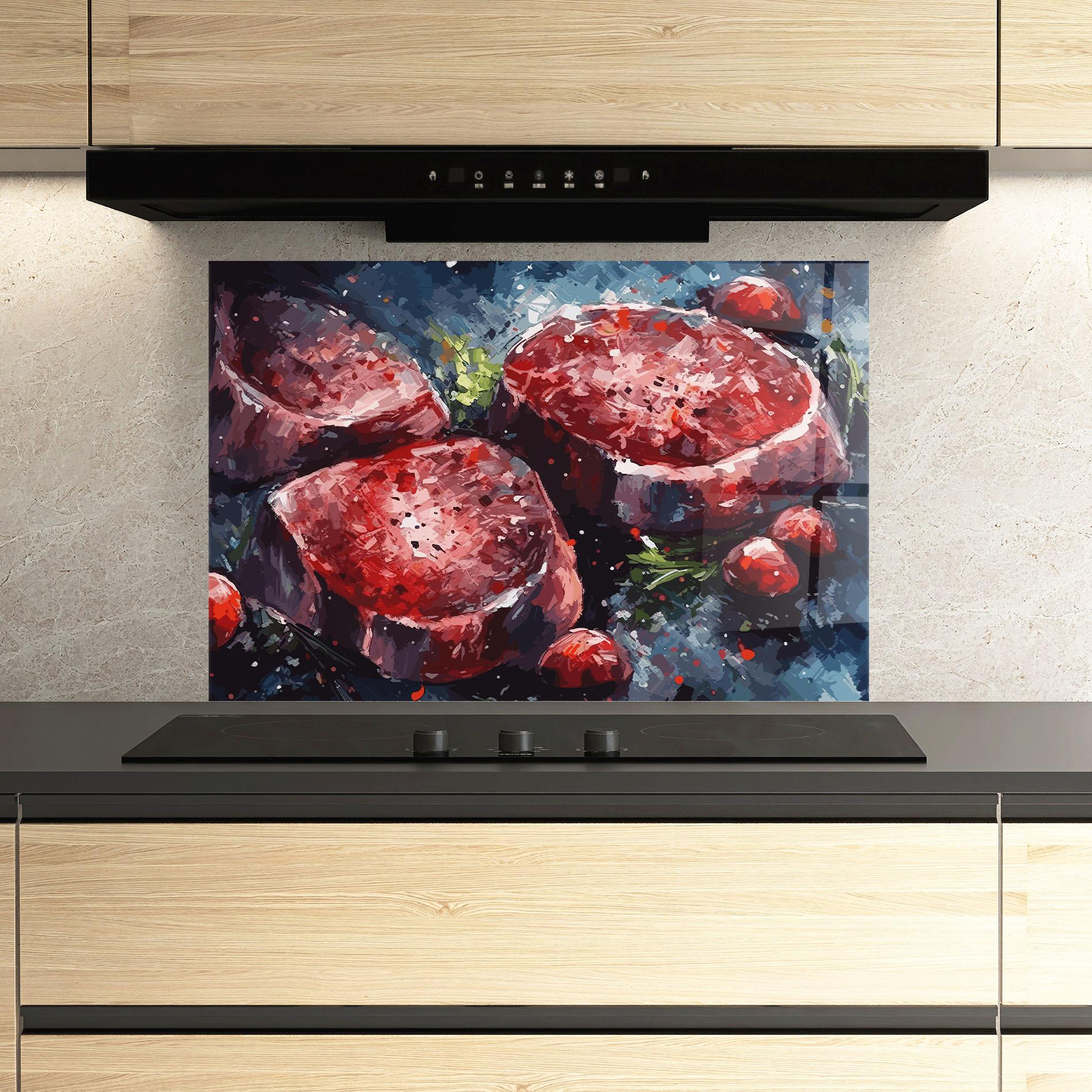 Panou Sticla Bucatarie Meat Art mockup 3