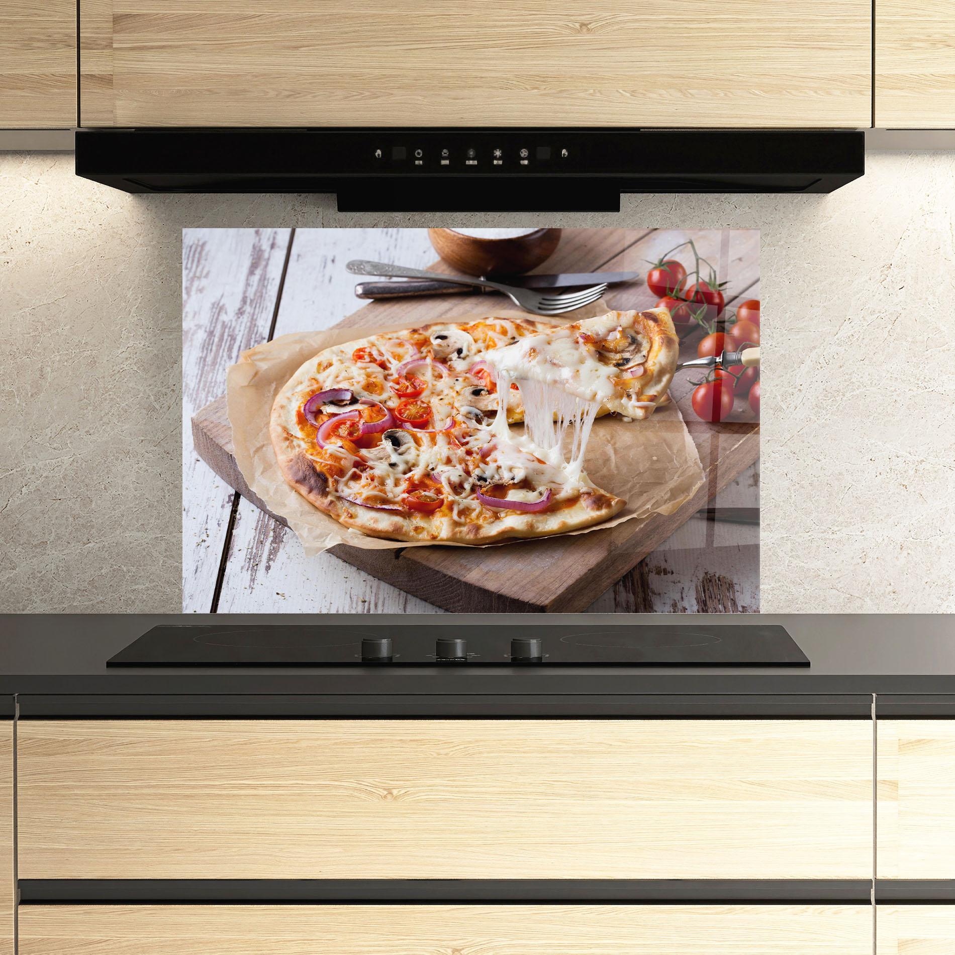 Panou Sticla Bucatarie Pizza mockup 3