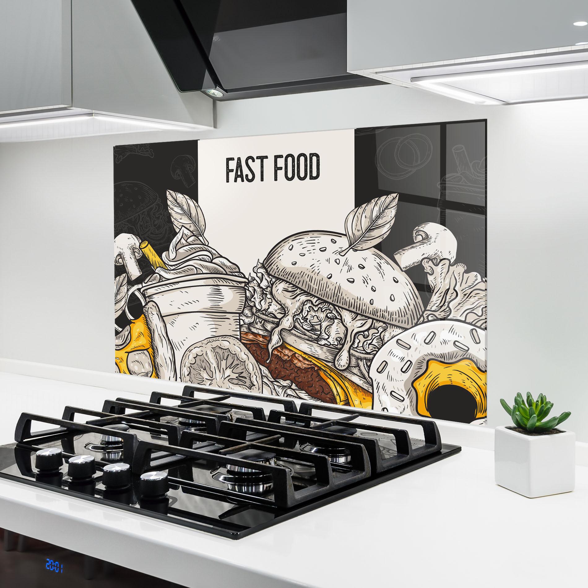 Panou Sticla Bucatarie Fast Food mockup 6