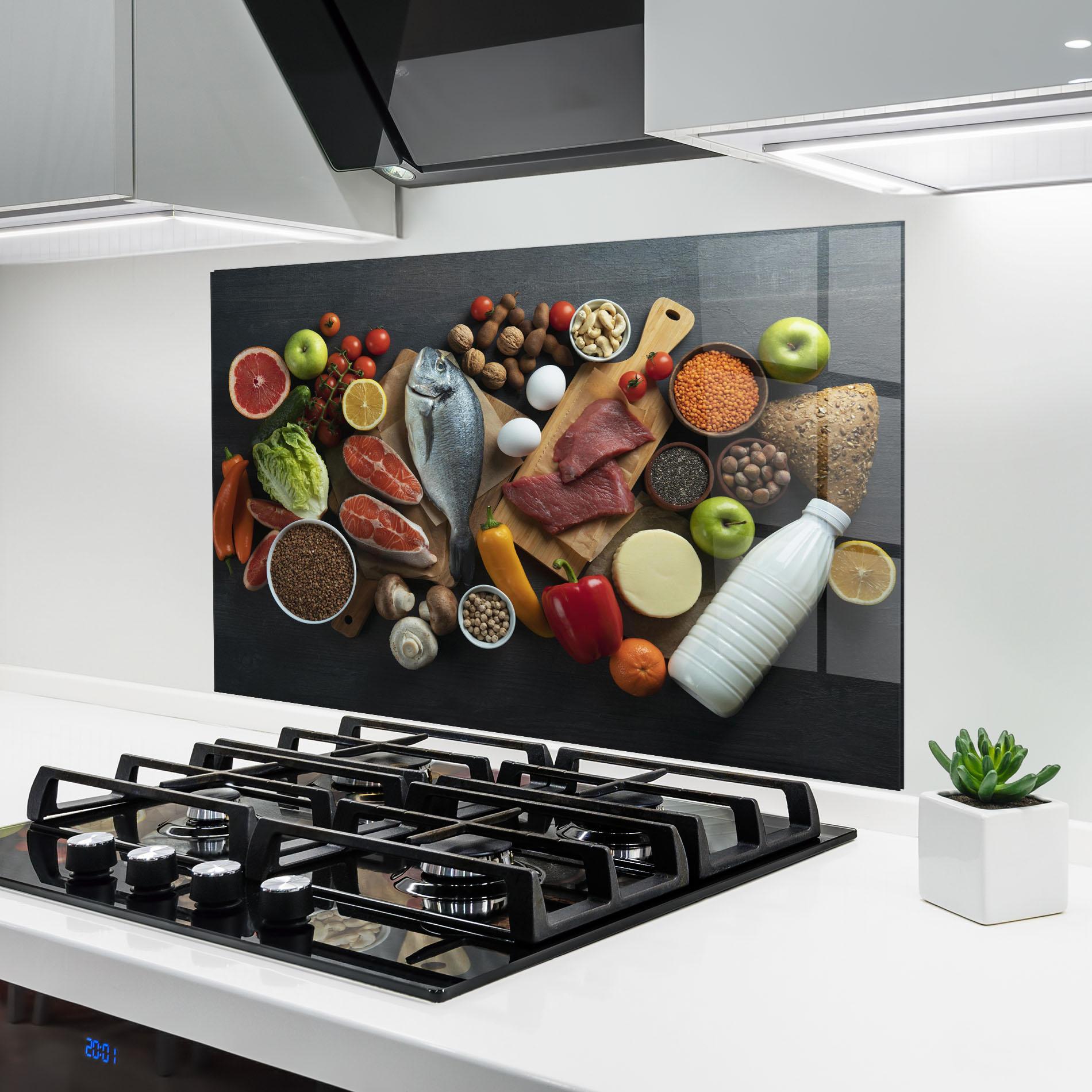 Panou Sticla Bucatarie Food Ingredients mockup 6
