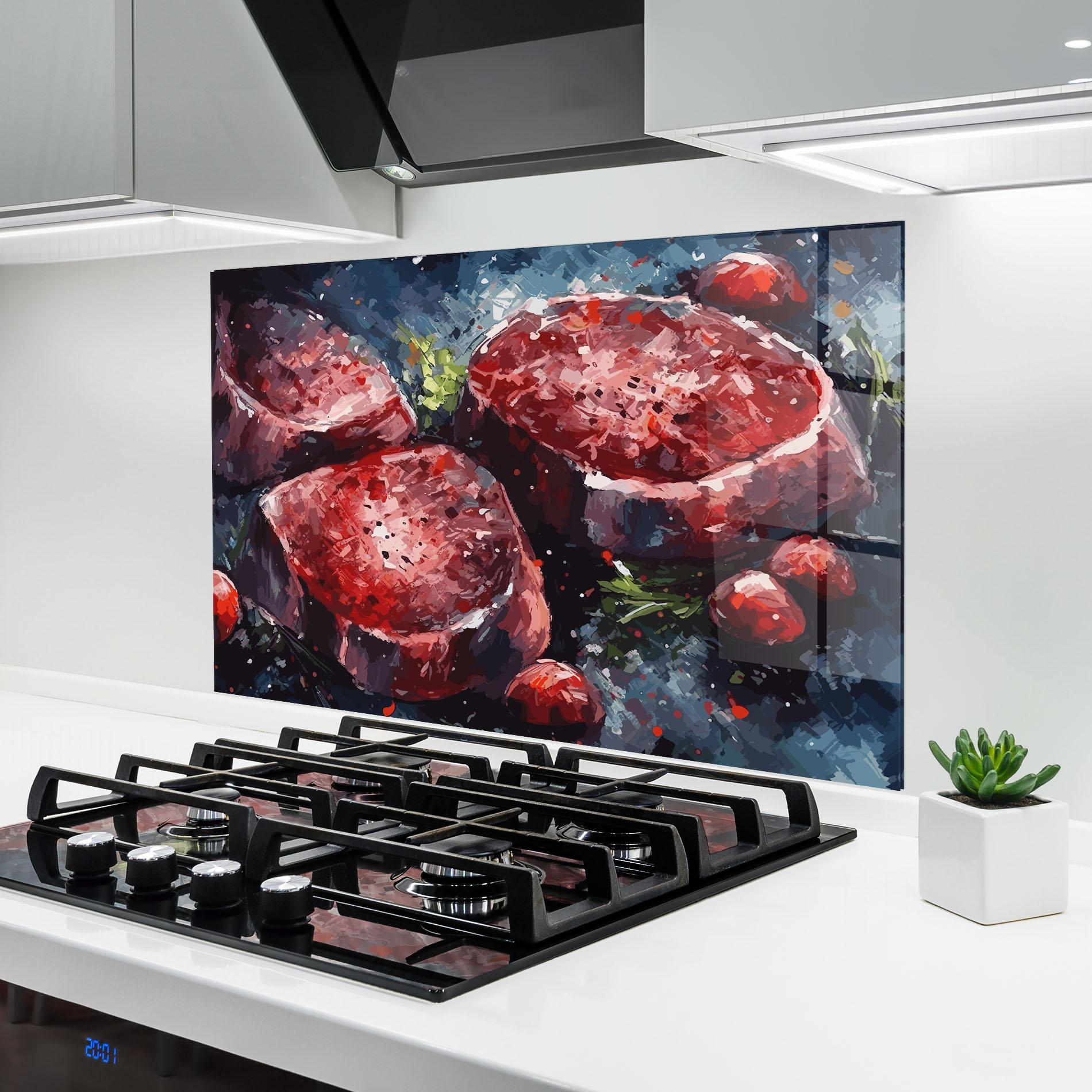 Panou Sticla Bucatarie Meat Art mockup 6