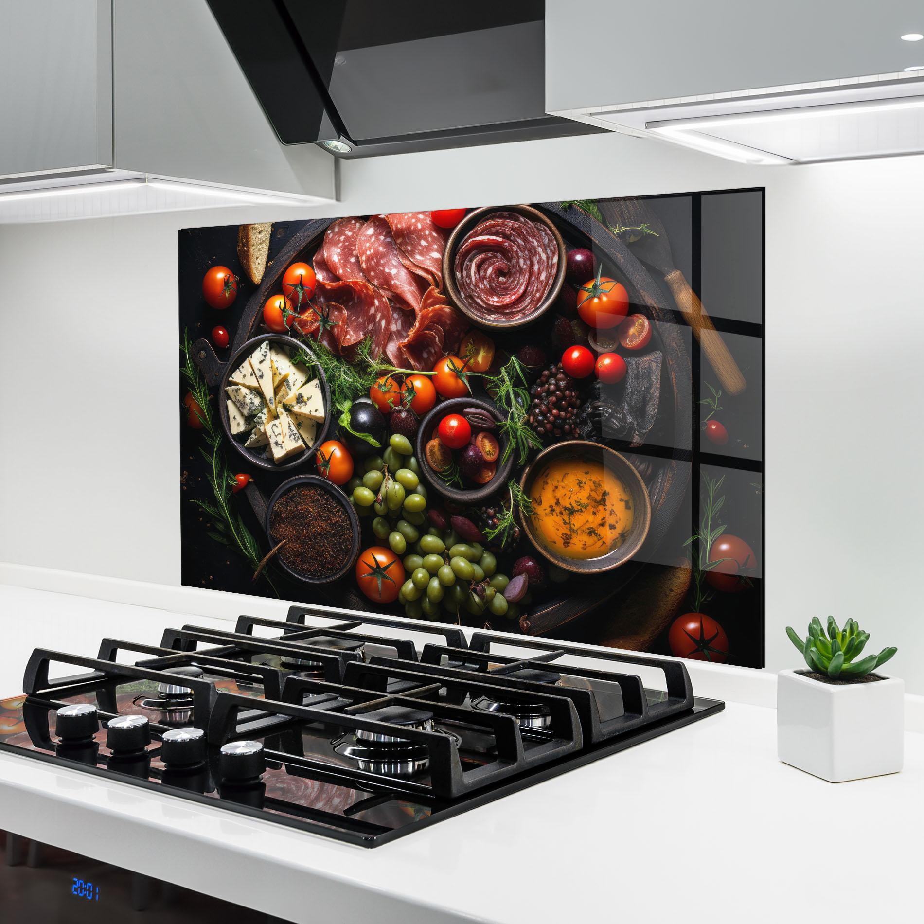 Panou Sticla Bucatarie Meats Assortment mockup 6