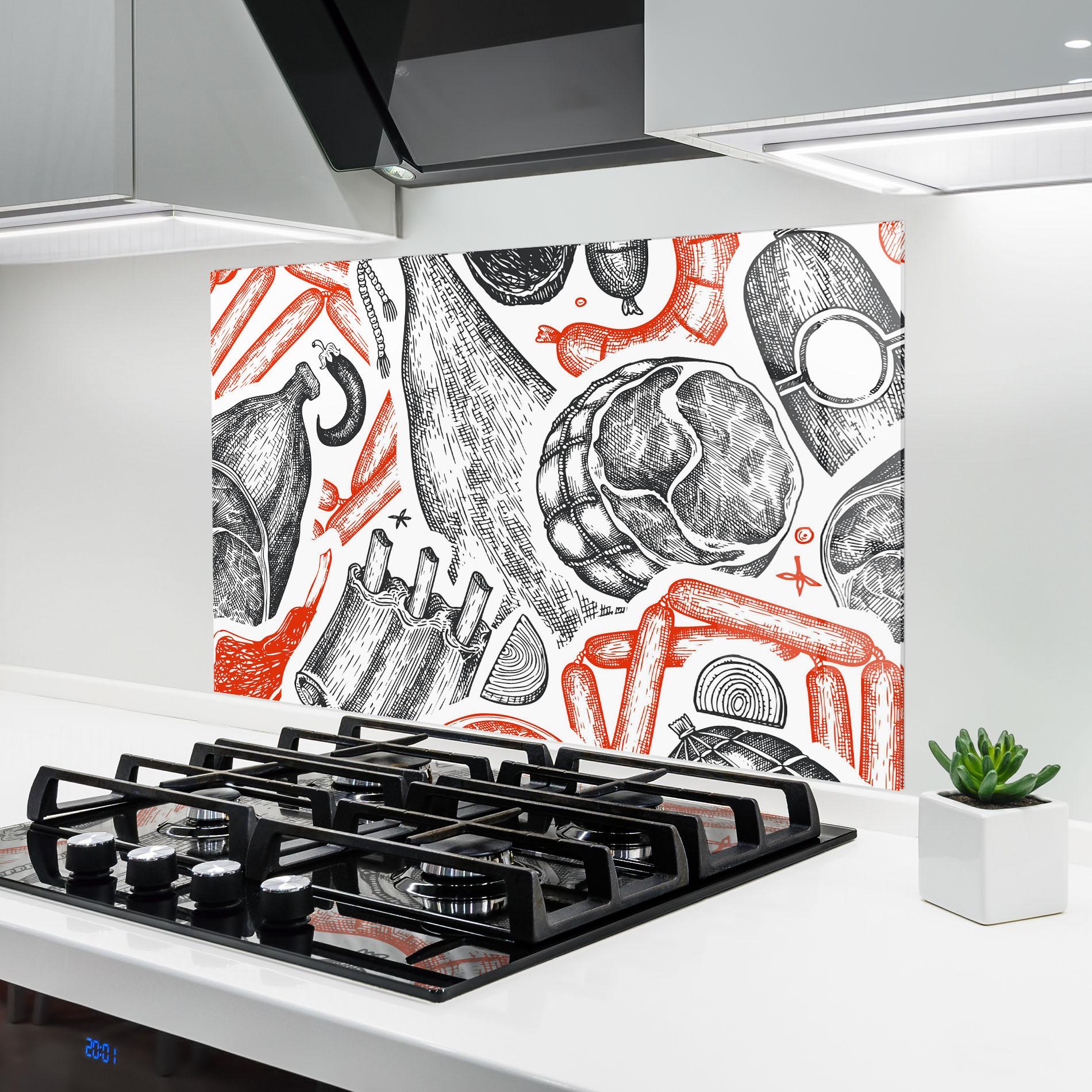 Panou Sticla Bucatarie Orange Grey Meat mockup 6