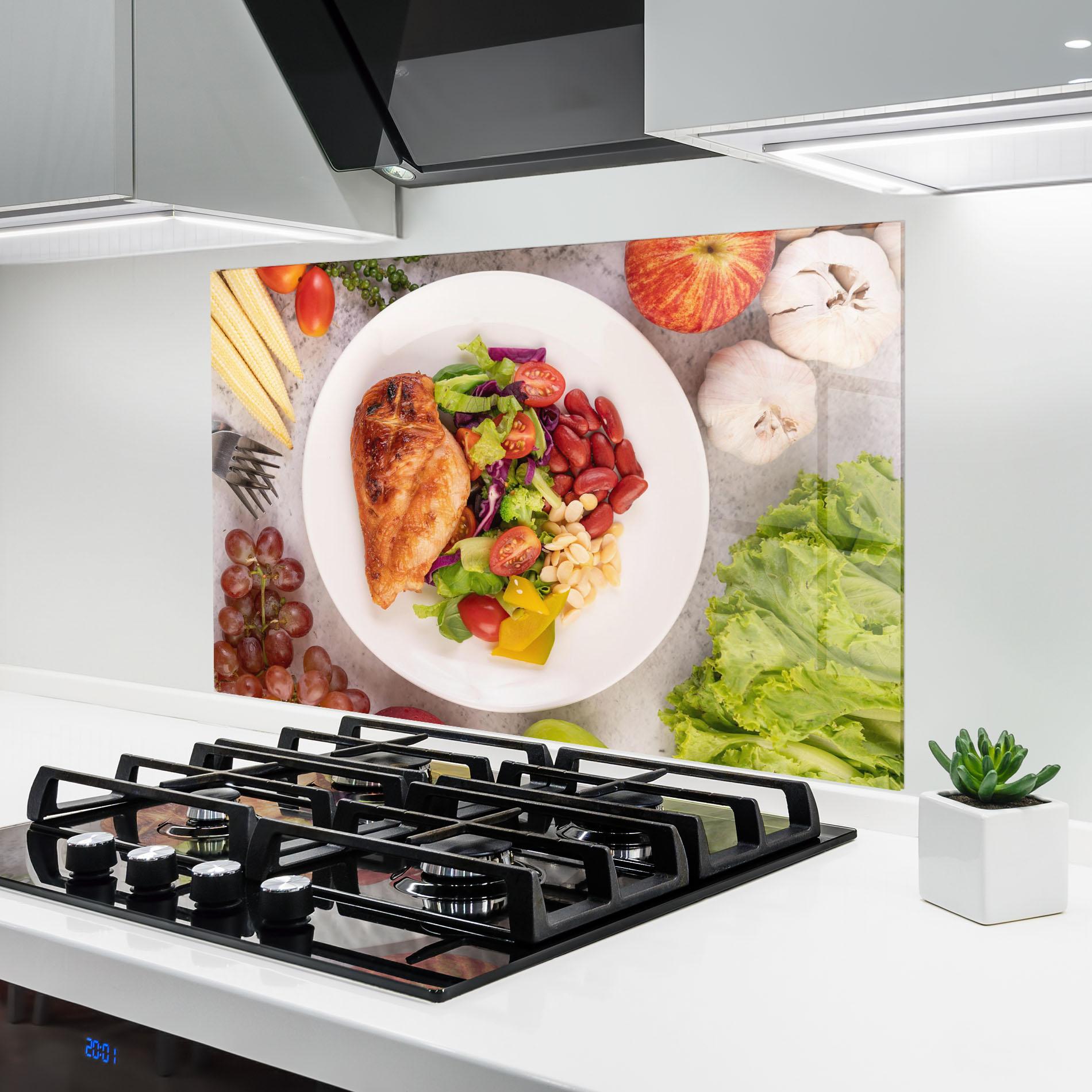 Panou Sticla Bucatarie Salad With Chicken mockup 6