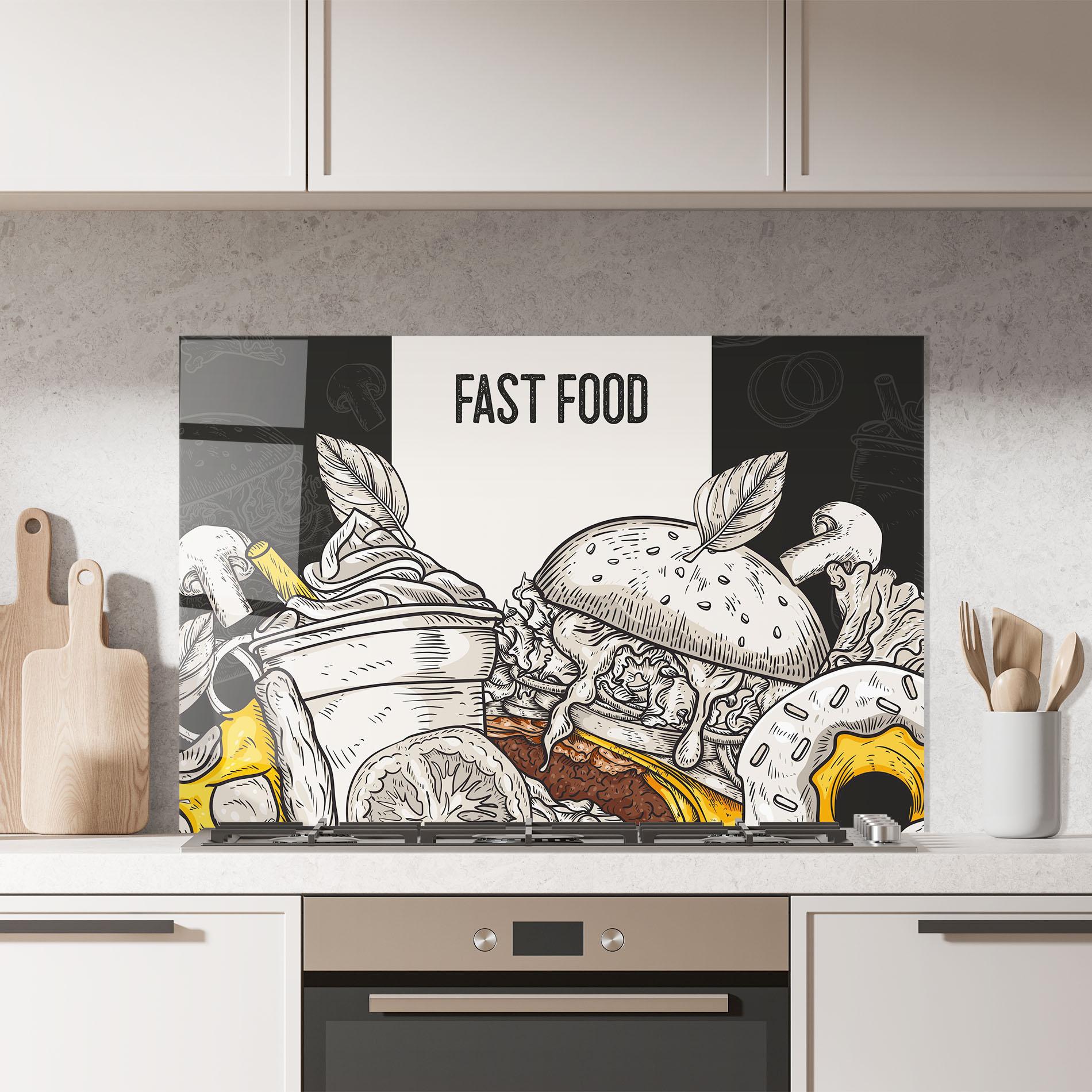Panou Sticla Bucatarie Fast Food mockup 7