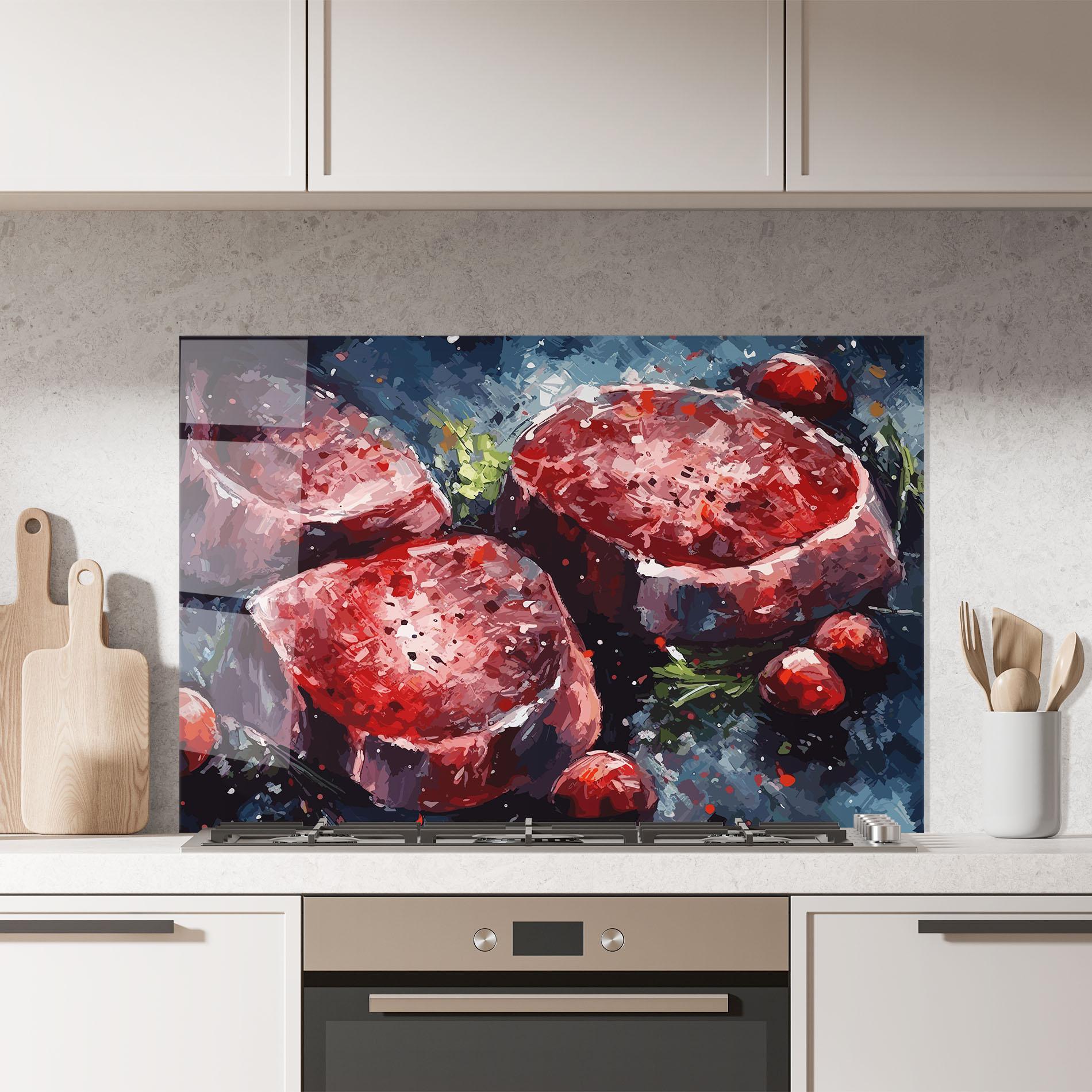 Panou Sticla Bucatarie Meat Art mockup 7