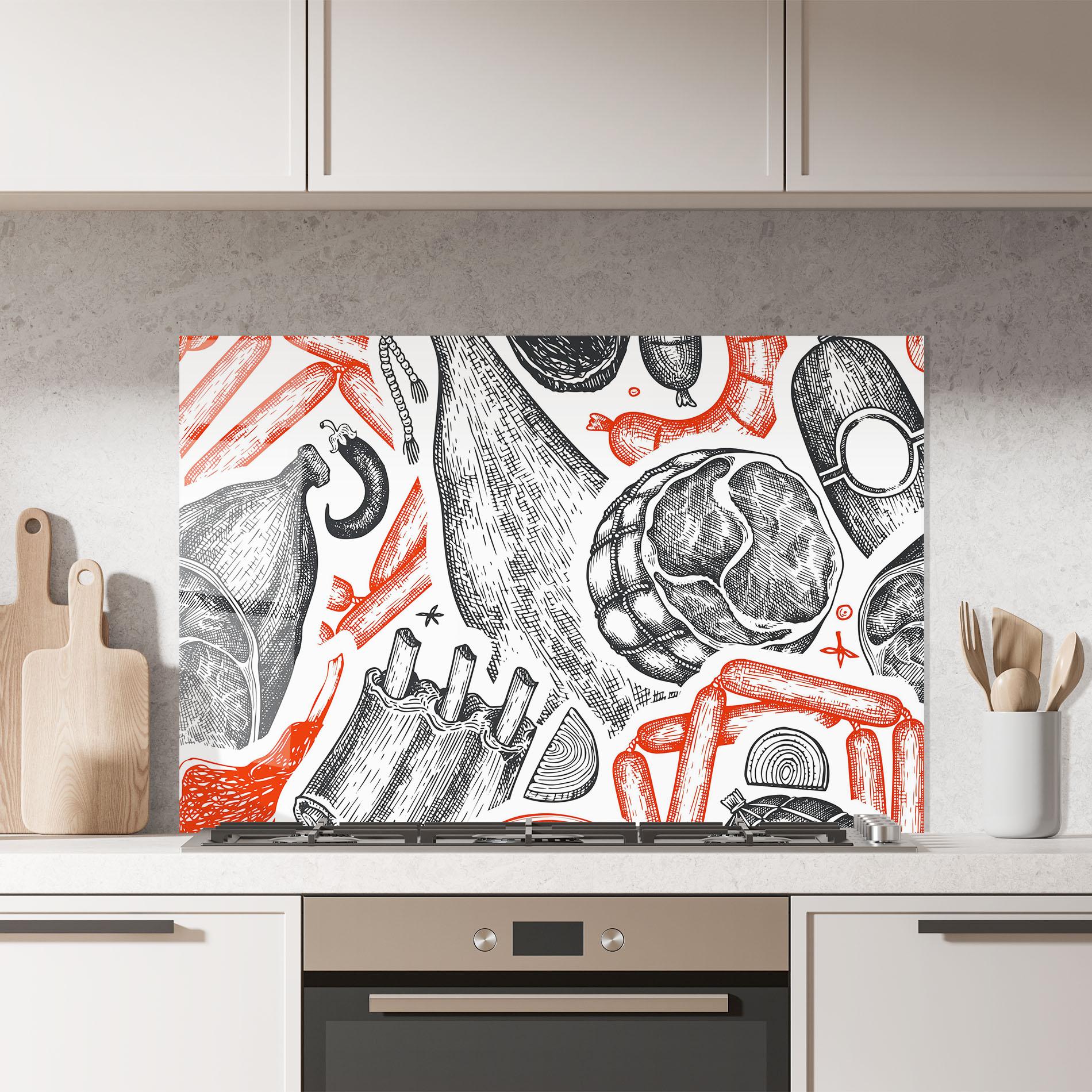 Panou Sticla Bucatarie Orange Grey Meat mockup 7