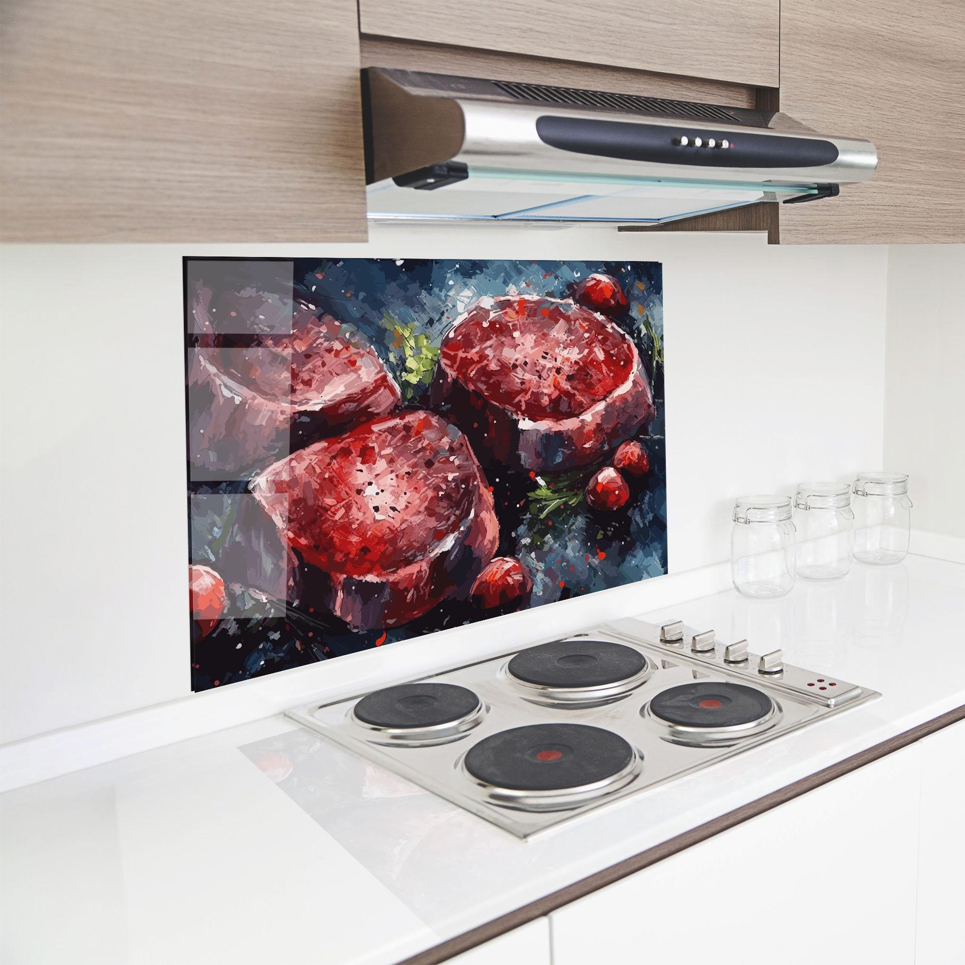 Panou Sticla Bucatarie Meat Art mockup 8