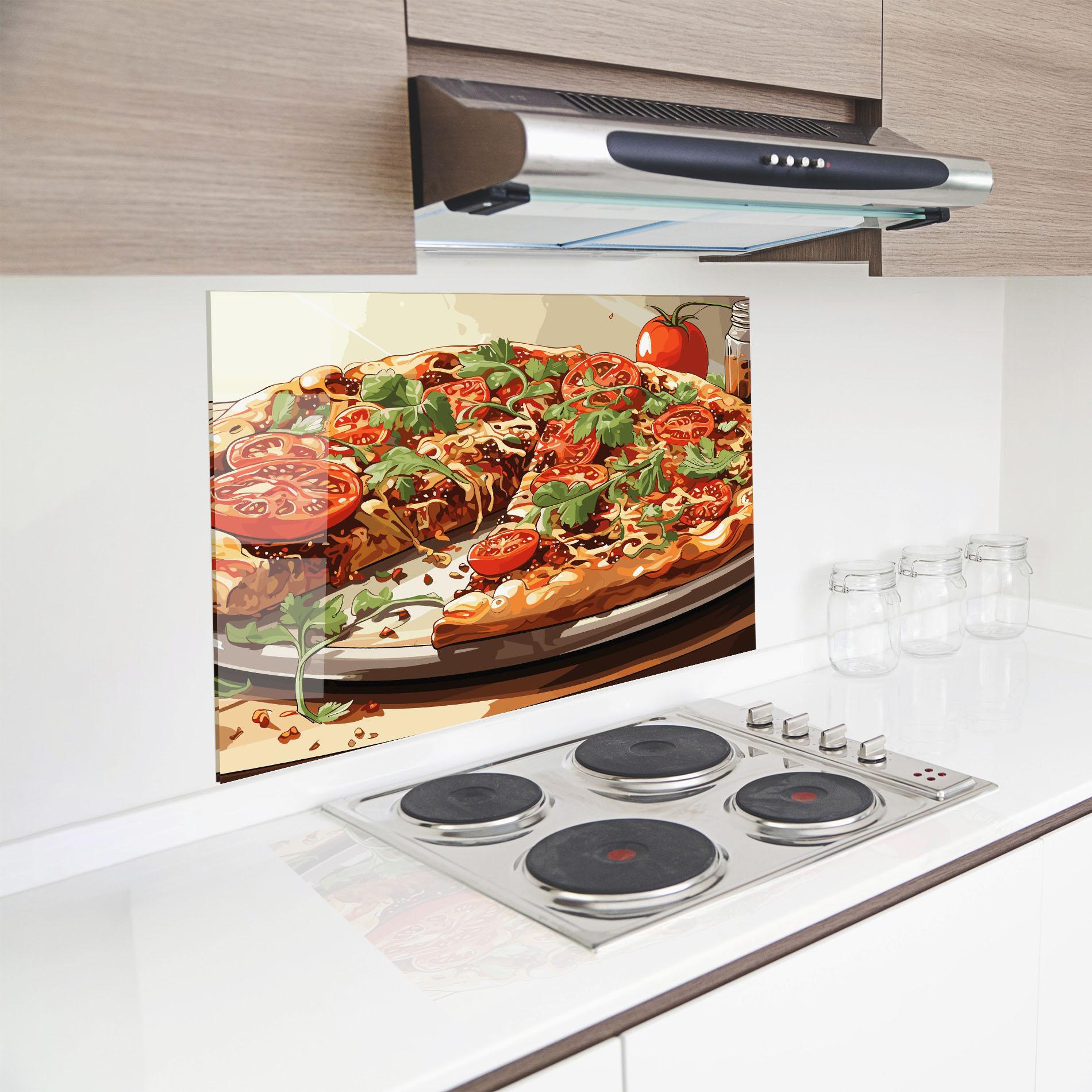 Panou Sticla Bucatarie Pizza View mockup 8