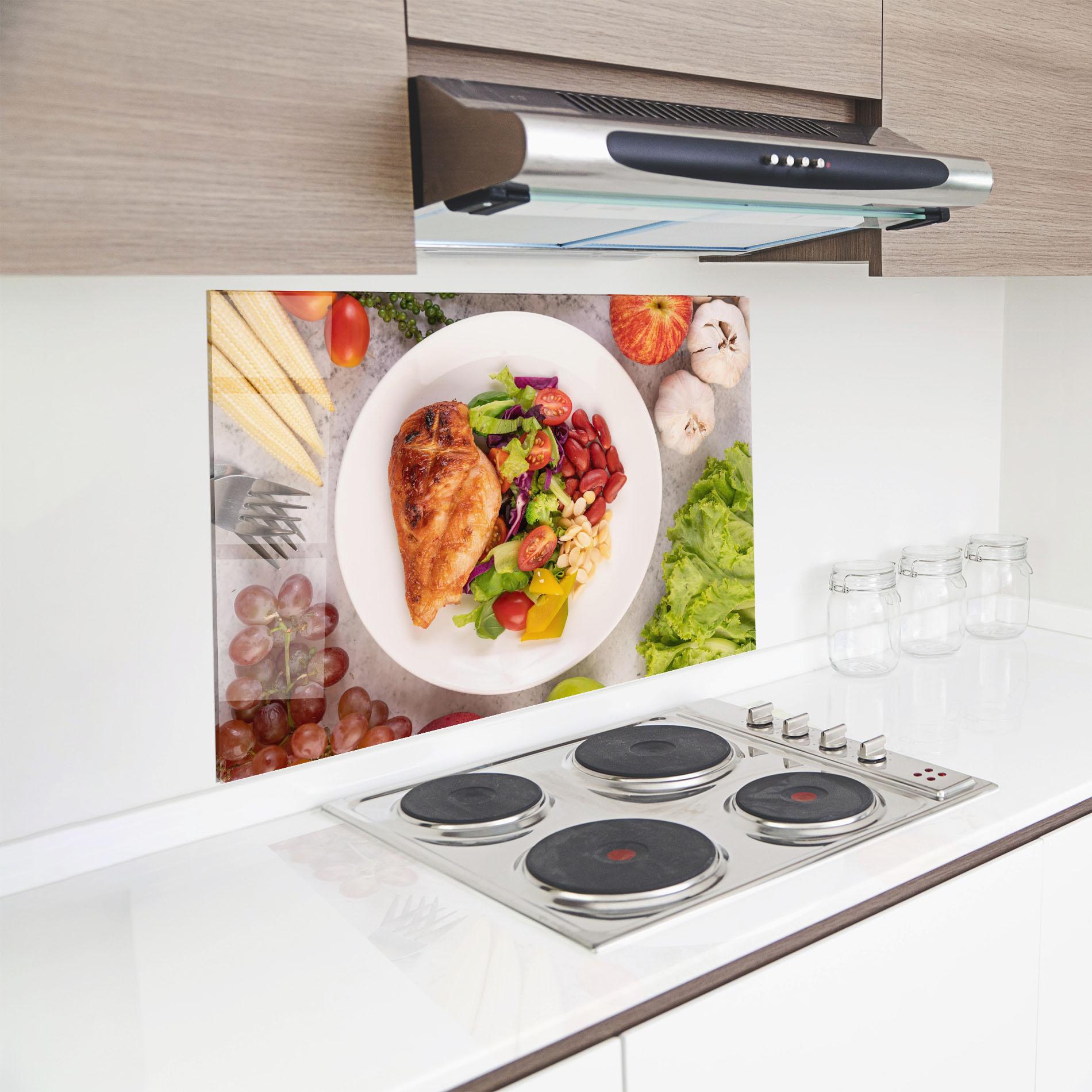 Panou Sticla Bucatarie Salad With Chicken mockup 8