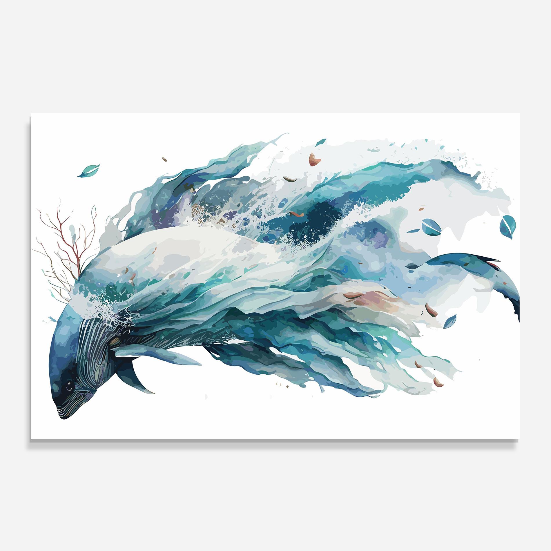 Panou Sticla Bucatarie Pretty Blue Fish mockup 0