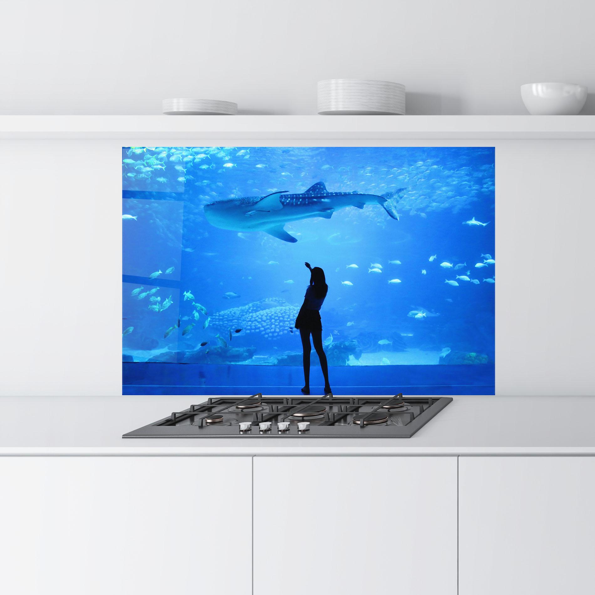 Panou Sticla Bucatarie Aquarium Girl mockup 9