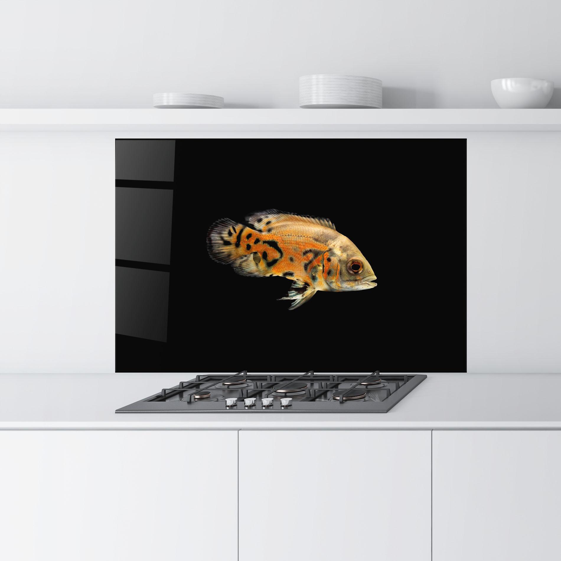 Panou Sticla Bucatarie Cute Brown Fish mockup 9
