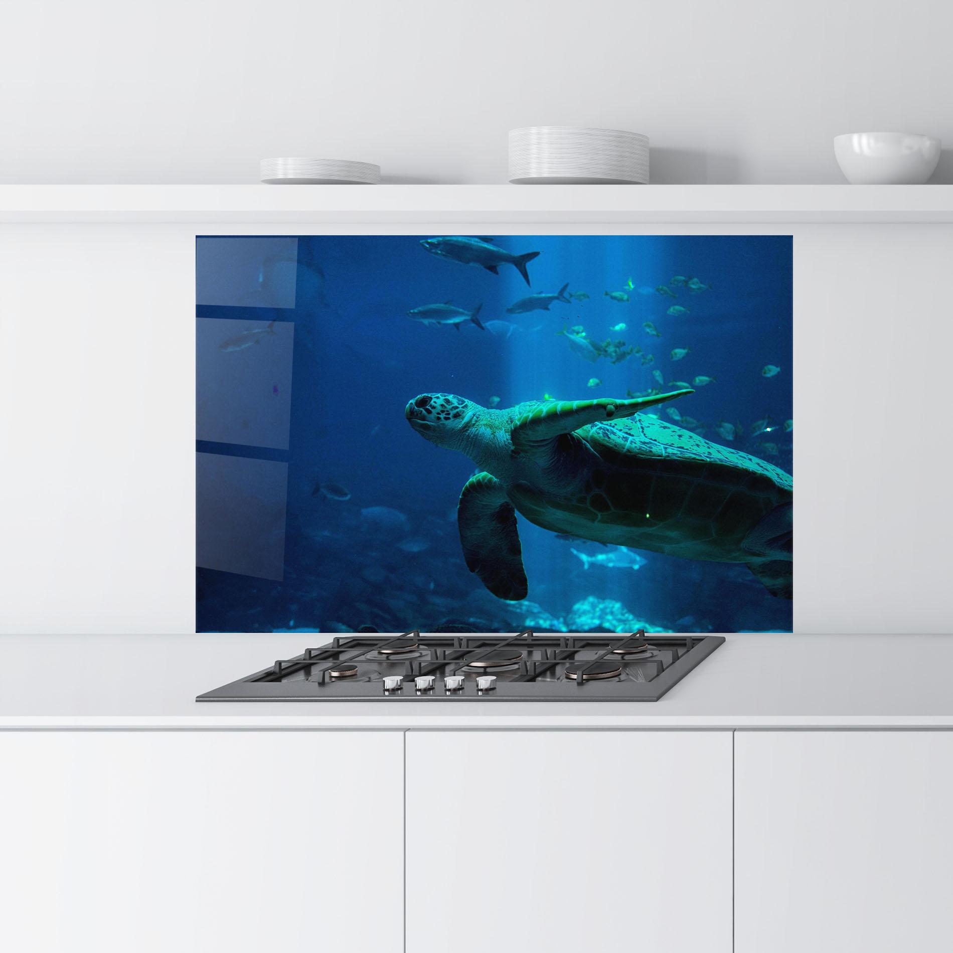 Panou Sticla Bucatarie Green Turtule mockup 9