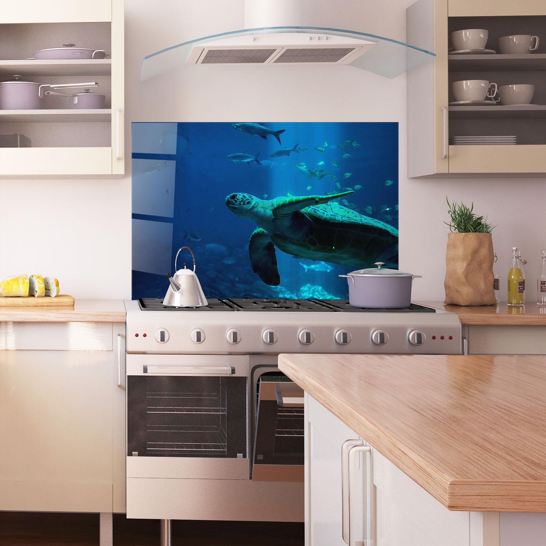 Panou Sticla Bucatarie Green Turtule mockup 1