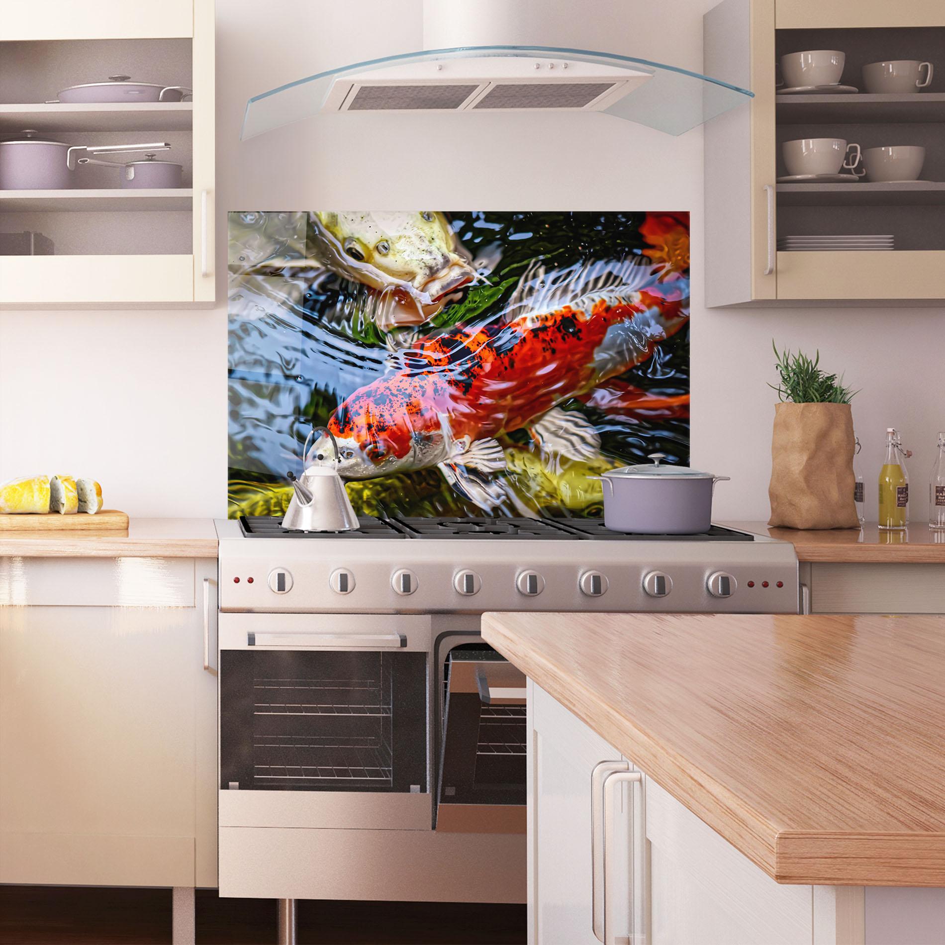 Panou Sticla Bucatarie Koi mockup 1