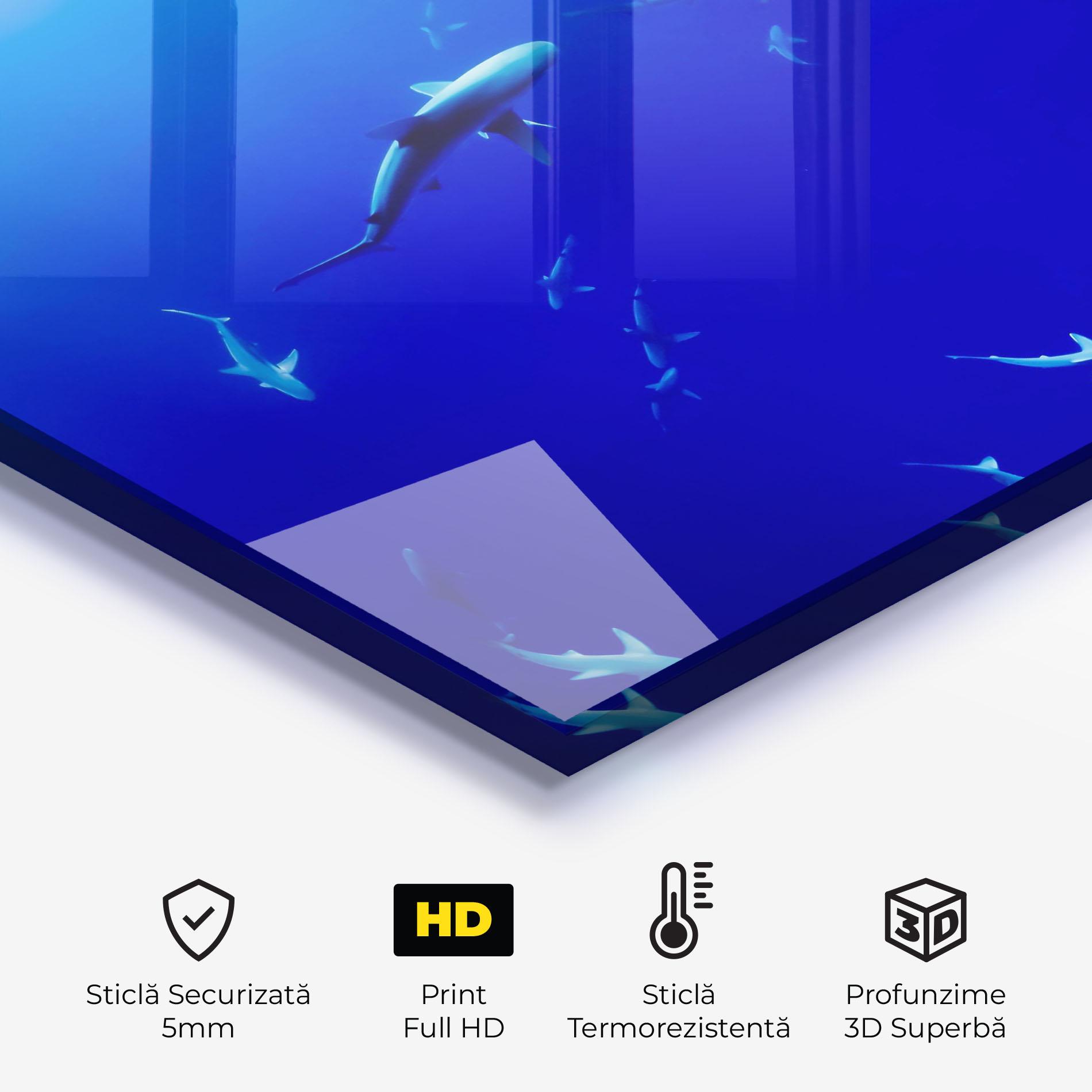 Panou Sticla Bucatarie Baby Sharks mockup 2