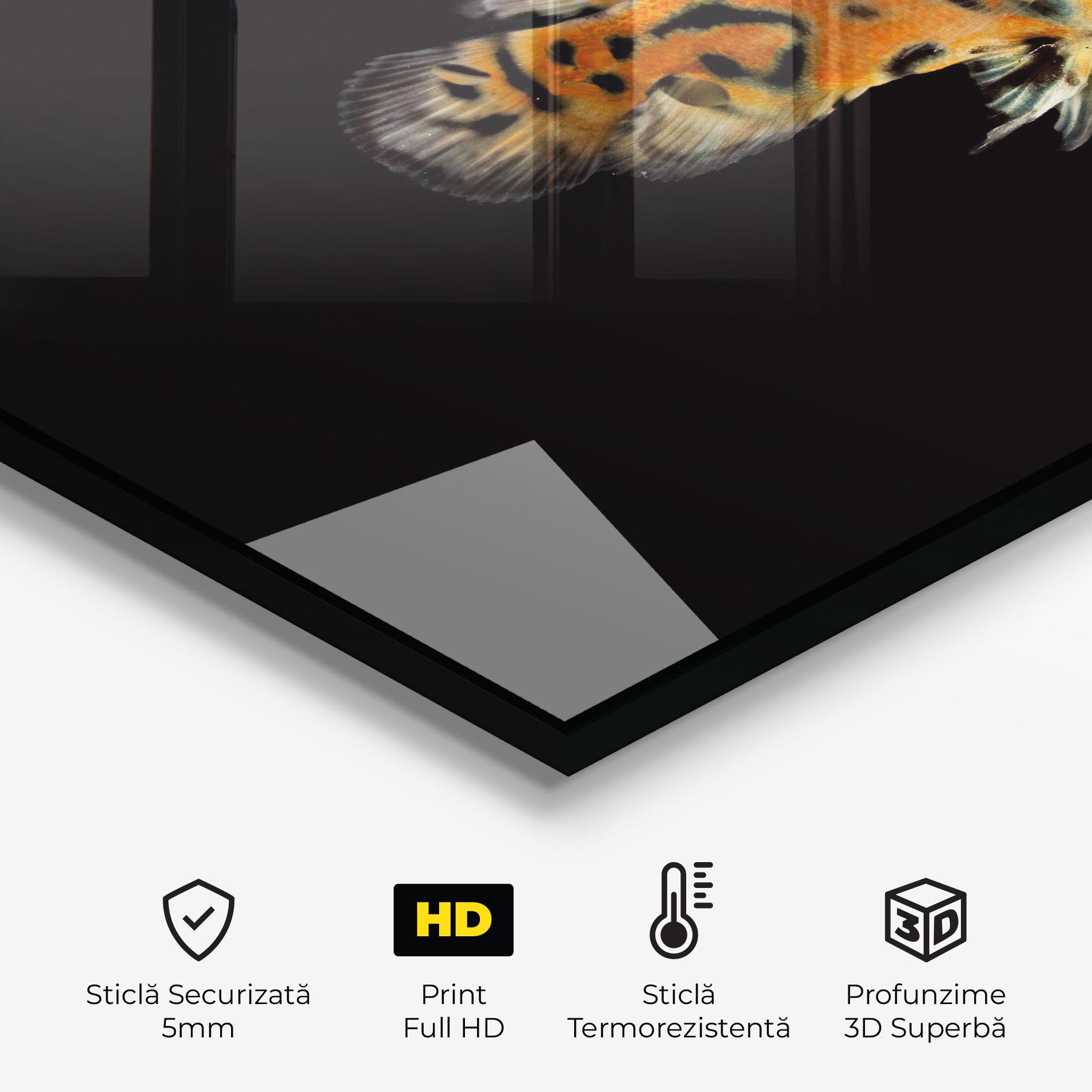 Panou Sticla Bucatarie Cute Brown Fish mockup 2