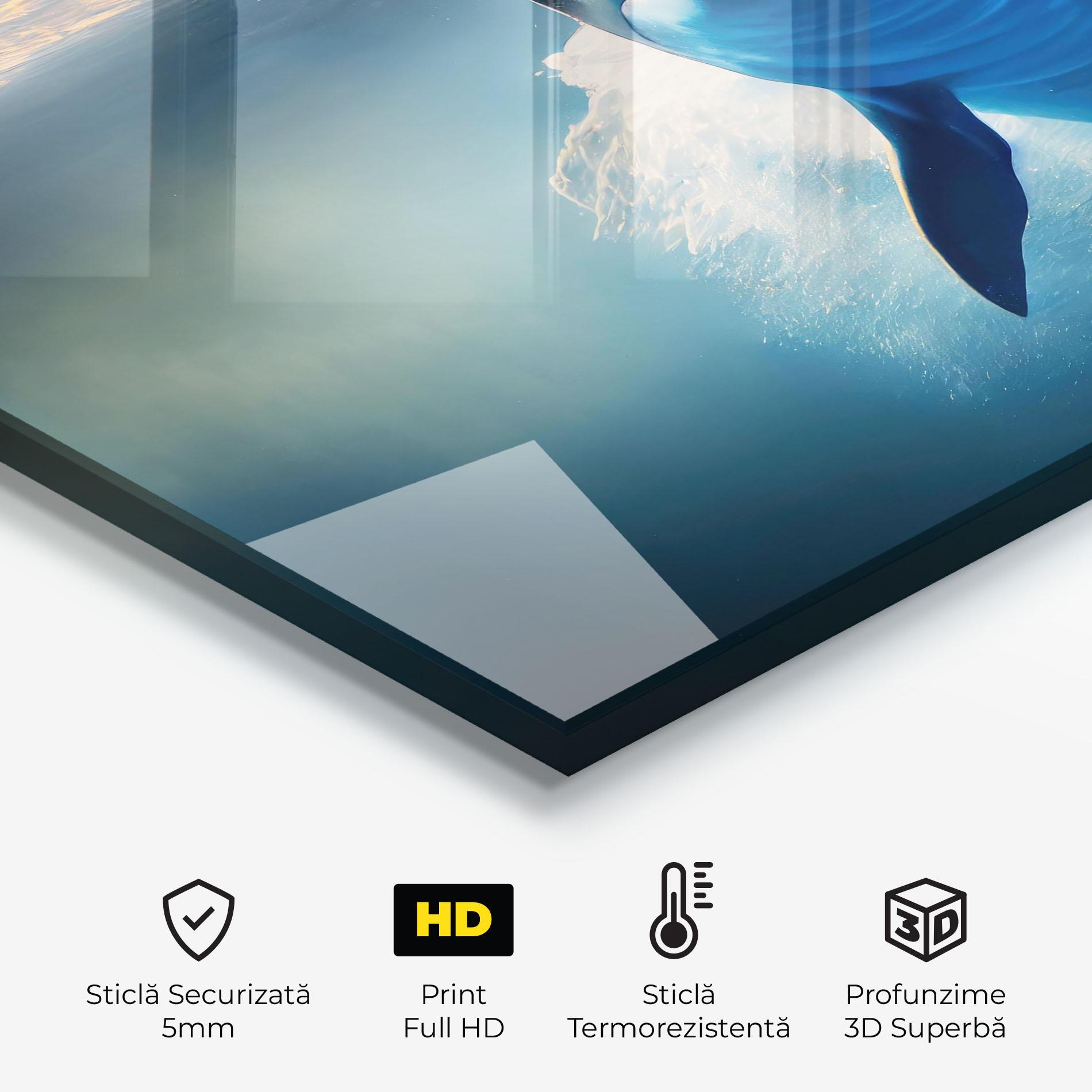 Panou Sticla Bucatarie Happy Dolphin mockup 2