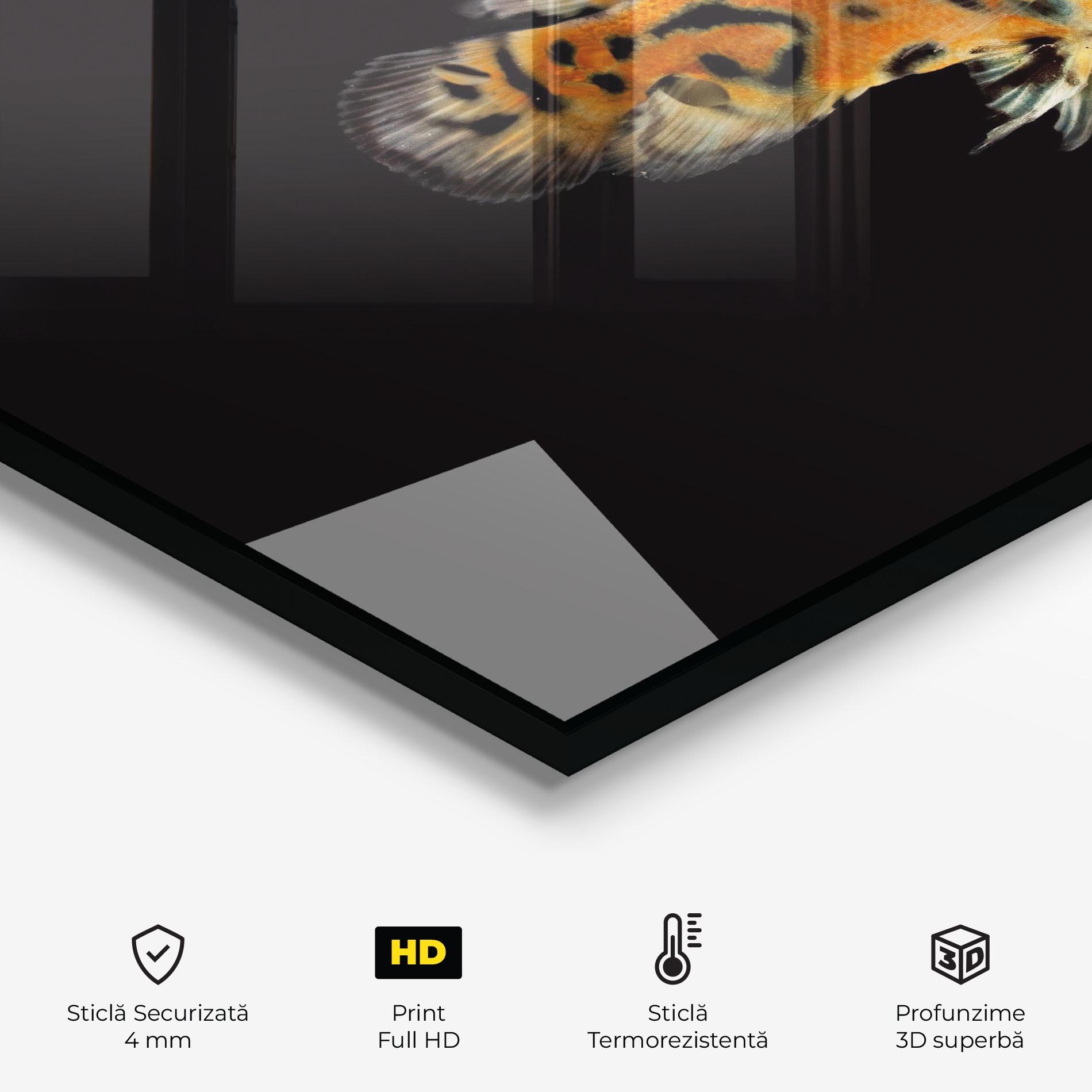 Panou Sticla Bucatarie Cute Brown Fish mockup 2