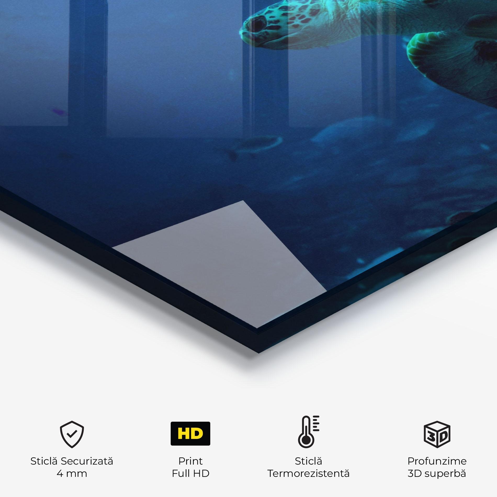 Panou Sticla Bucatarie Green Turtule mockup 2