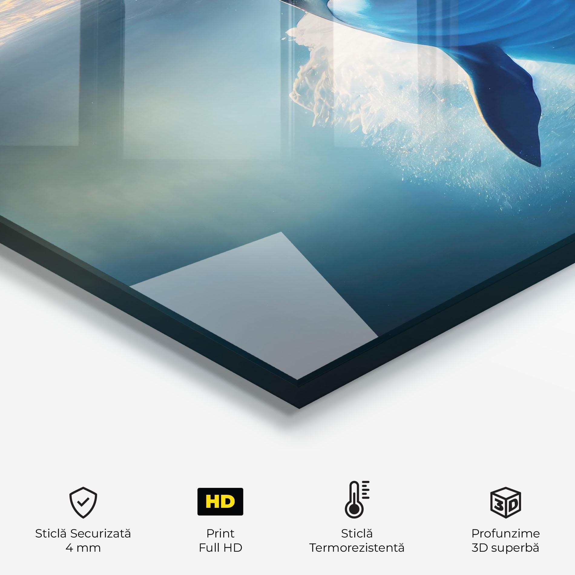 Panou Sticla Bucatarie Happy Dolphin mockup 2