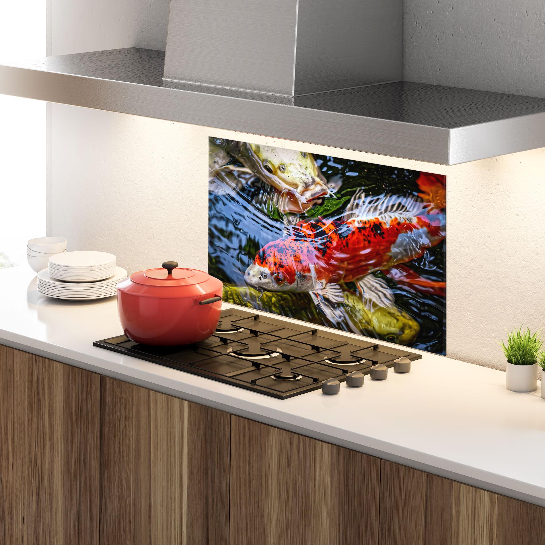 Panou Sticla Bucatarie Koi mockup 4