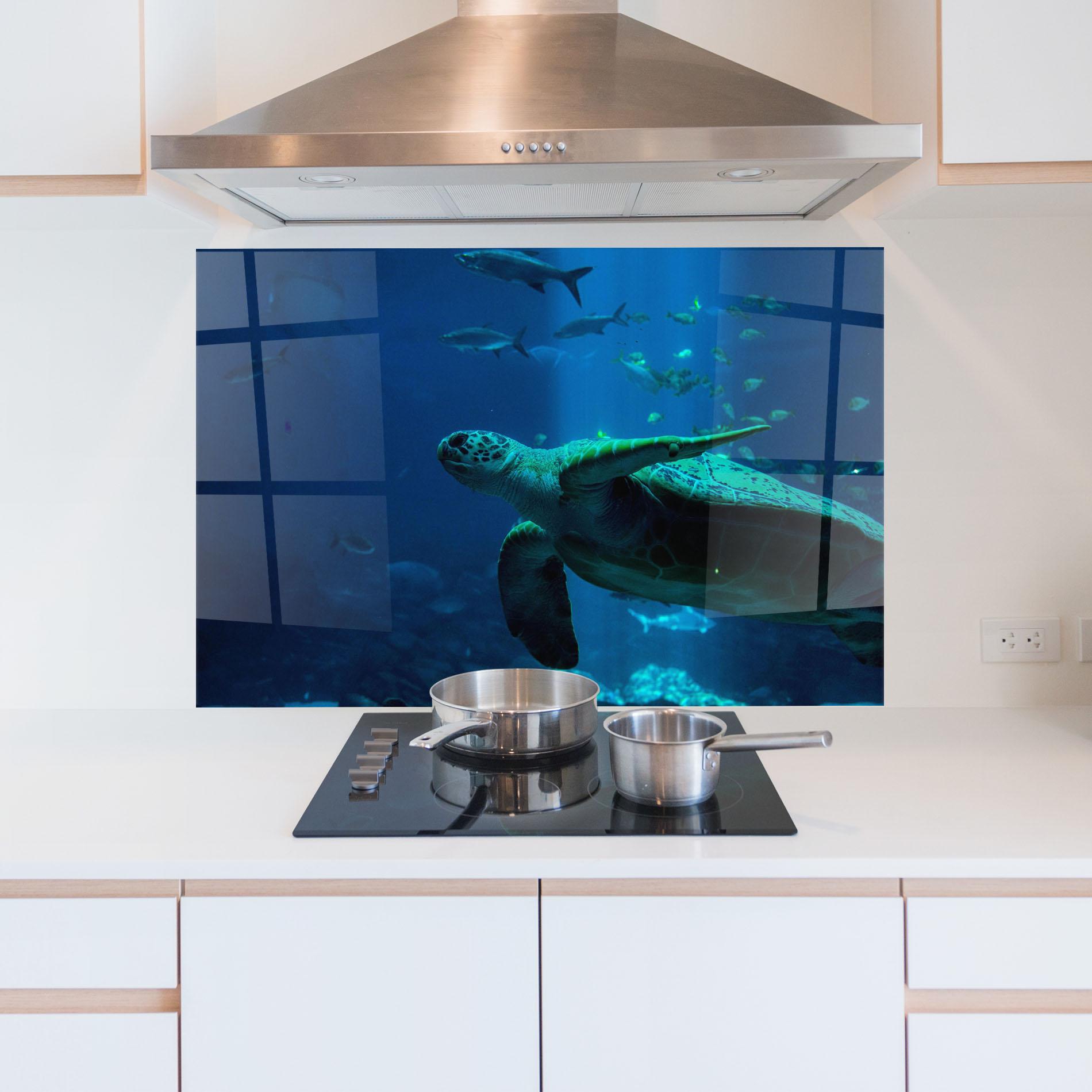 Panou Sticla Bucatarie Green Turtule mockup 5