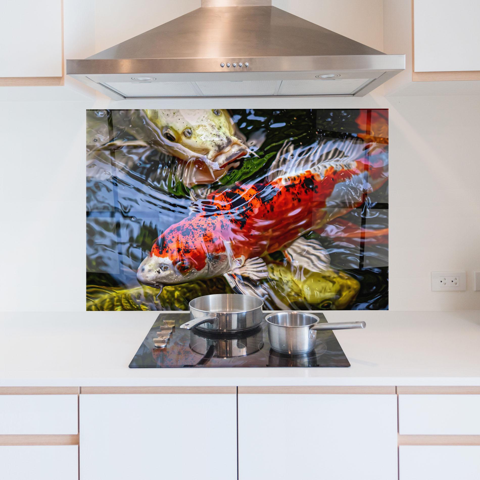 Panou Sticla Bucatarie Koi mockup 5