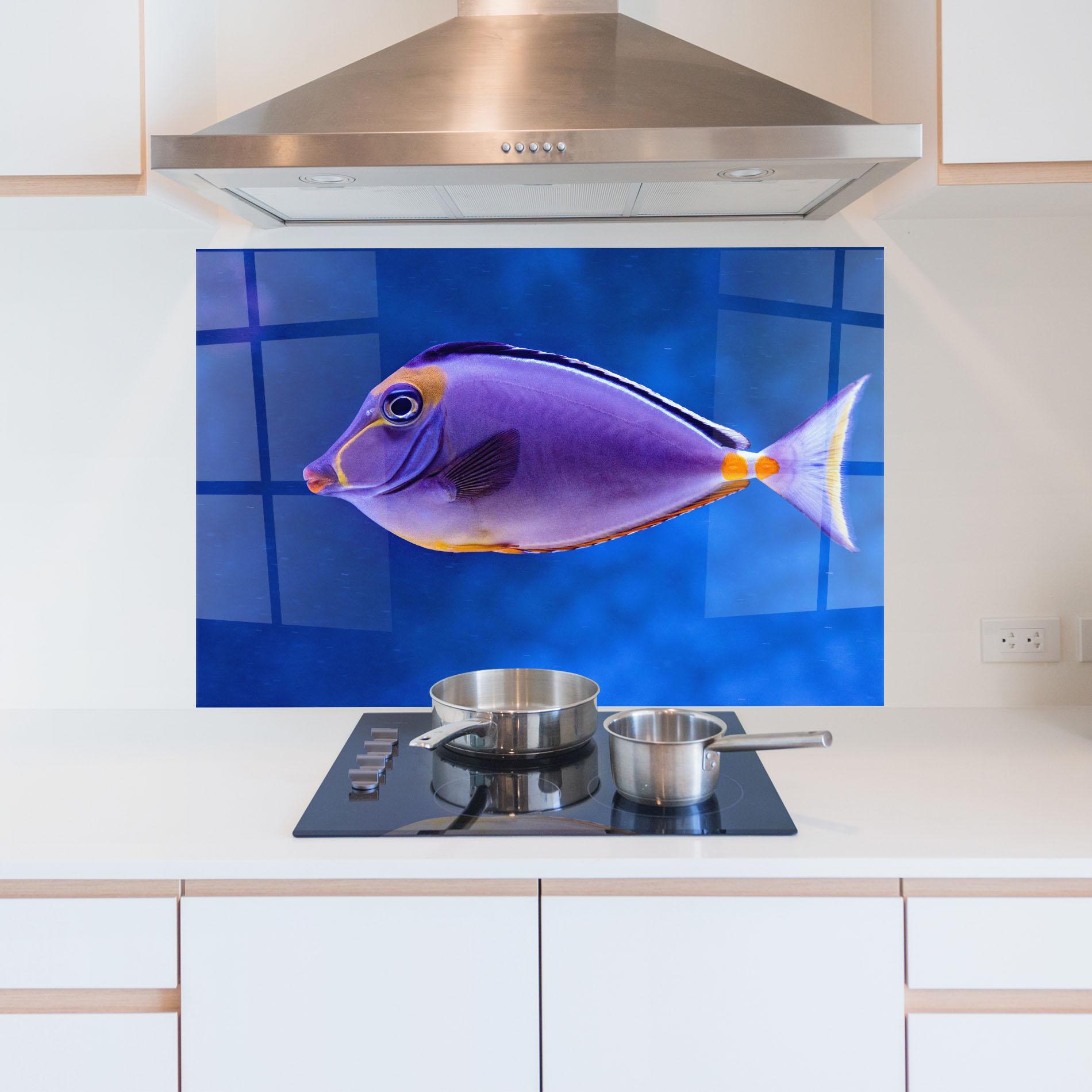 Panou Sticla Bucatarie Pink Lips Fish mockup 5