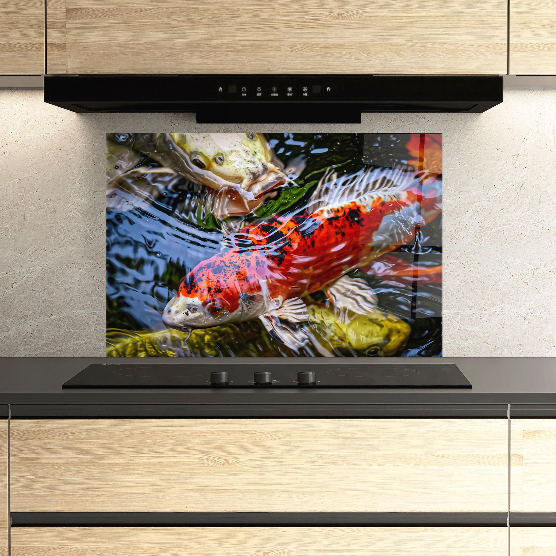 Panou Sticla Bucatarie Koi mockup 3