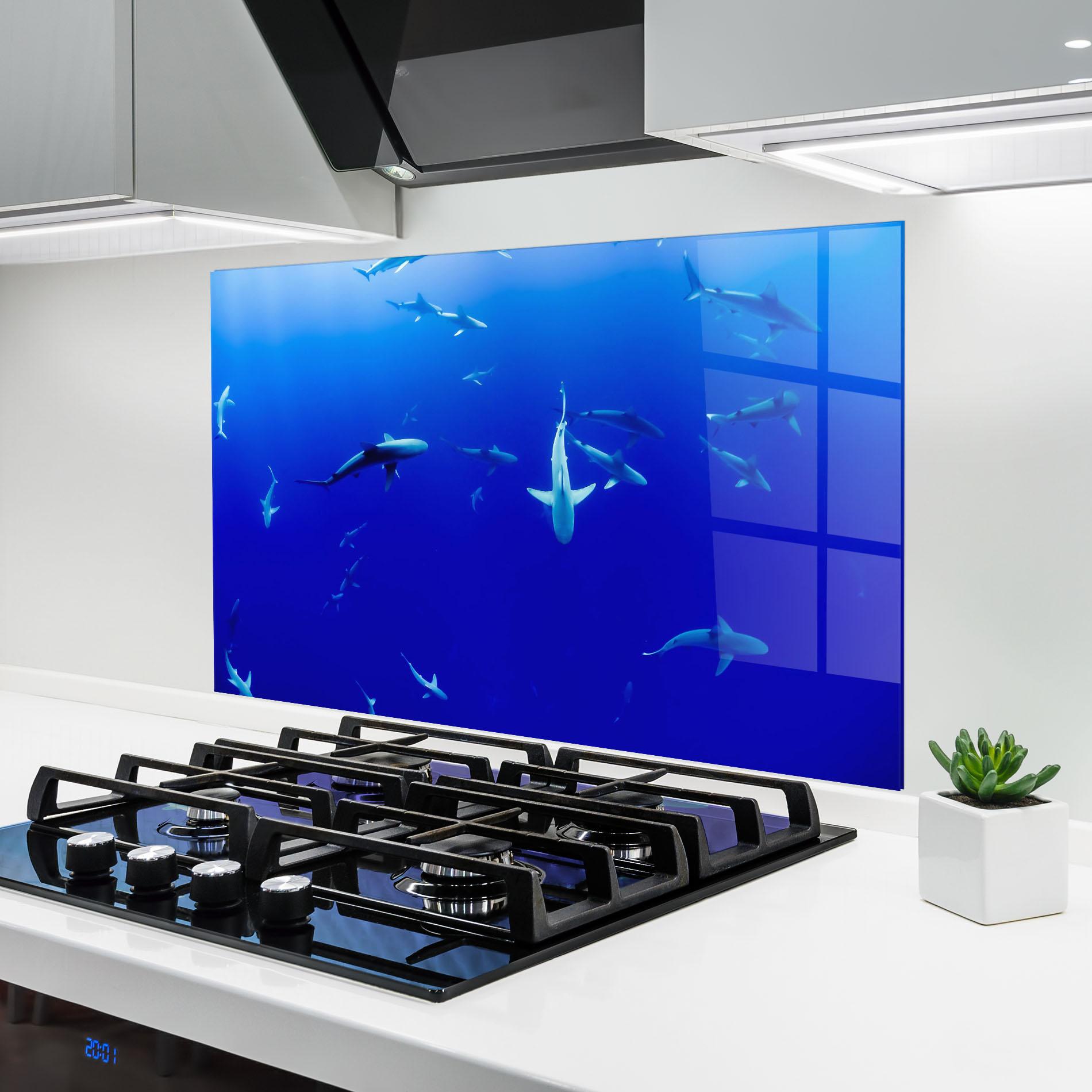 Panou Sticla Bucatarie Baby Sharks mockup 6