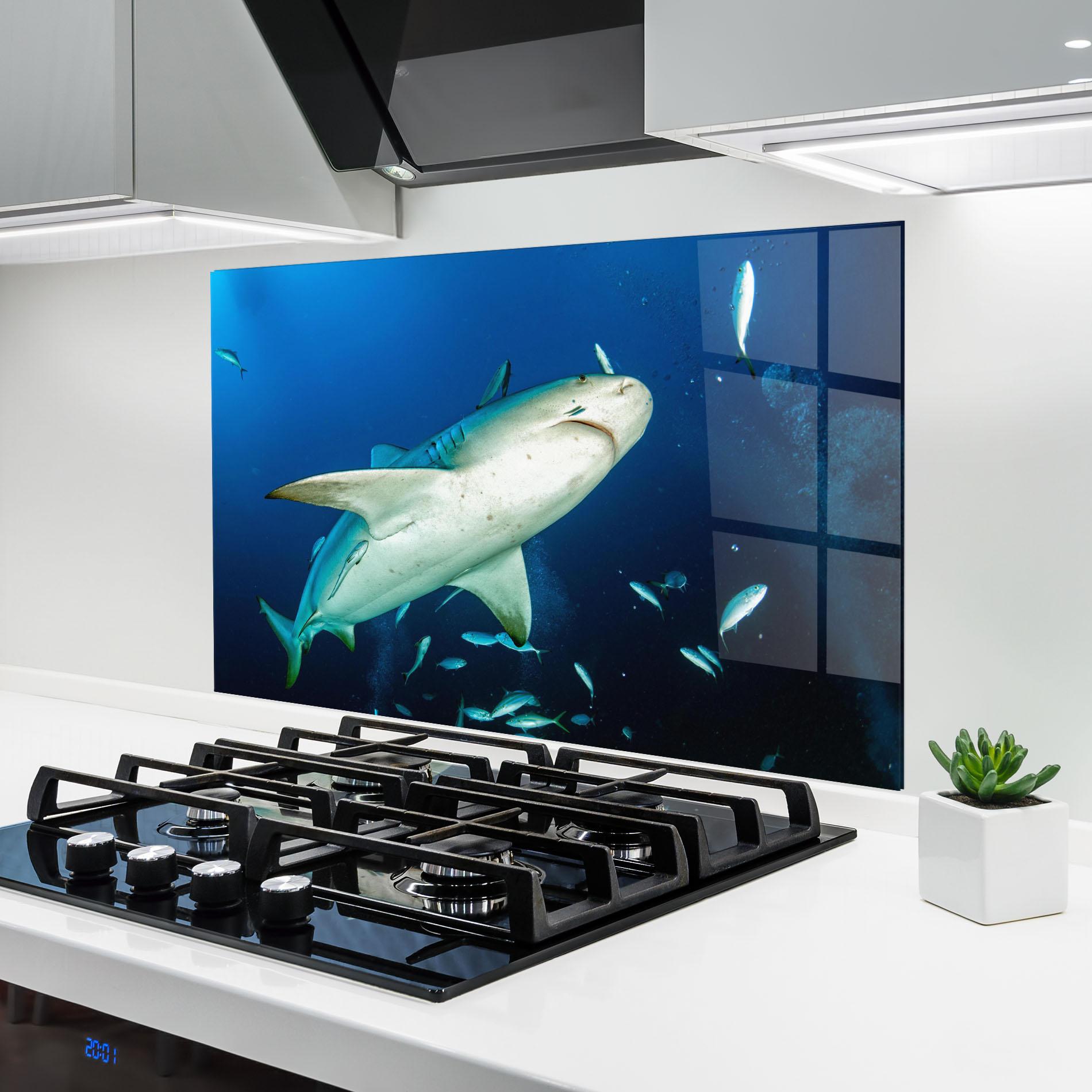 Panou Sticla Bucatarie Bull Shark mockup 6