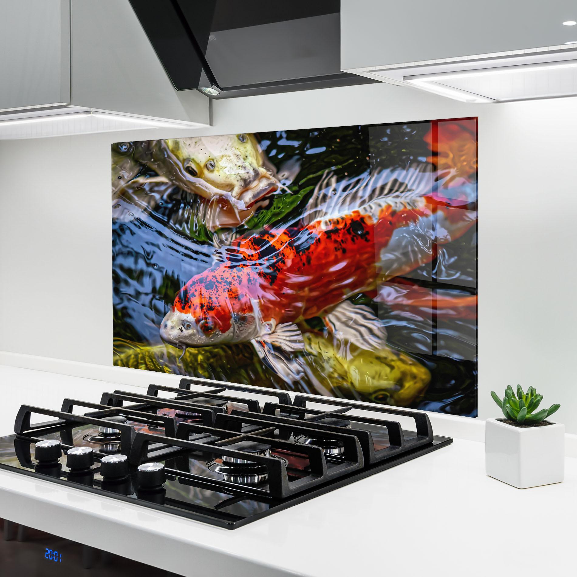 Panou Sticla Bucatarie Koi mockup 6