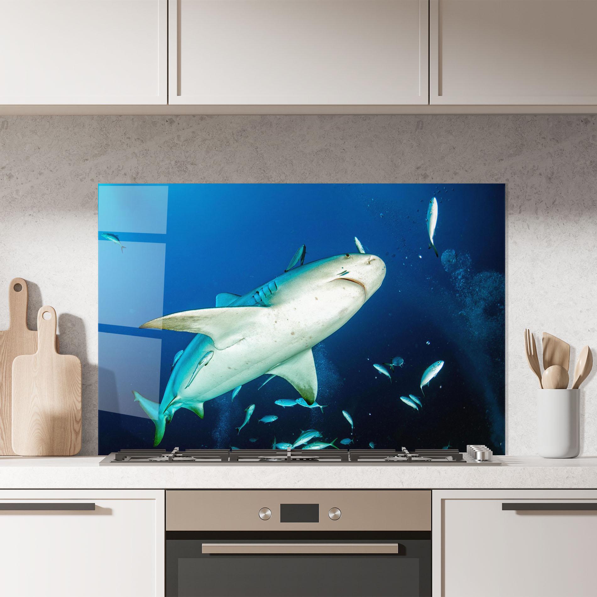 Panou Sticla Bucatarie Bull Shark mockup 7