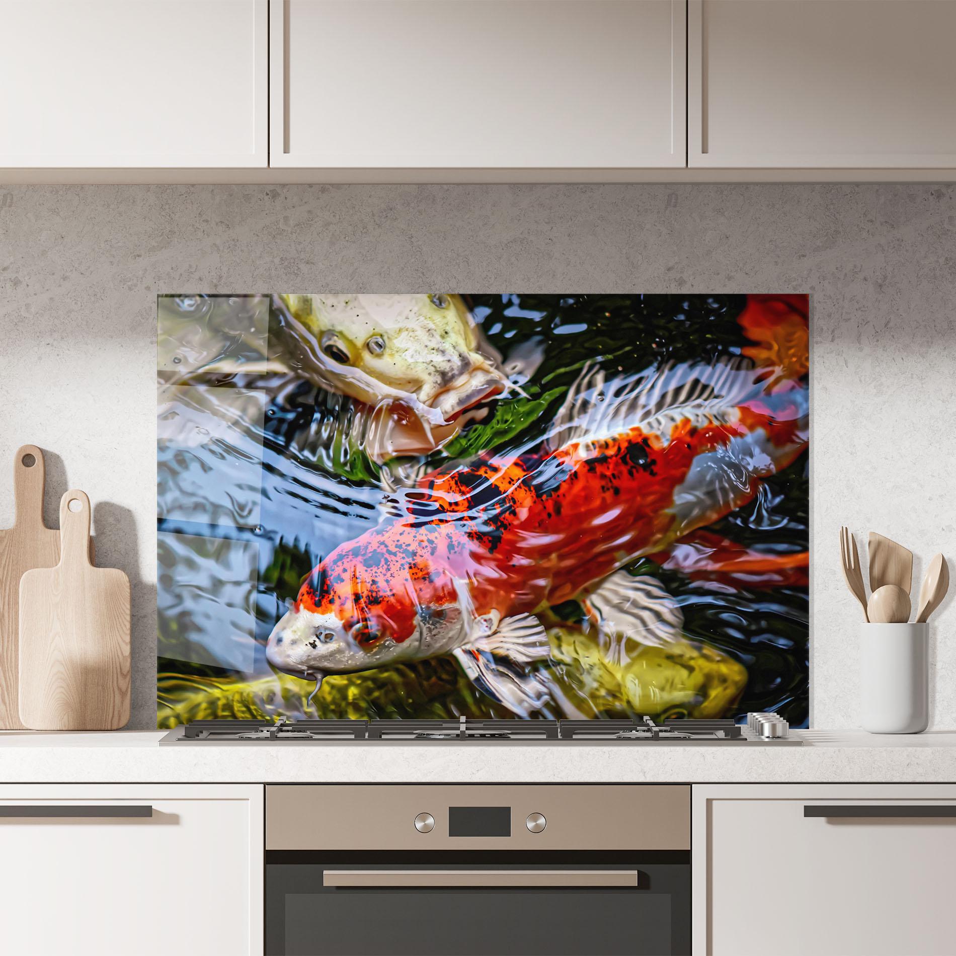 Panou Sticla Bucatarie Koi mockup 7