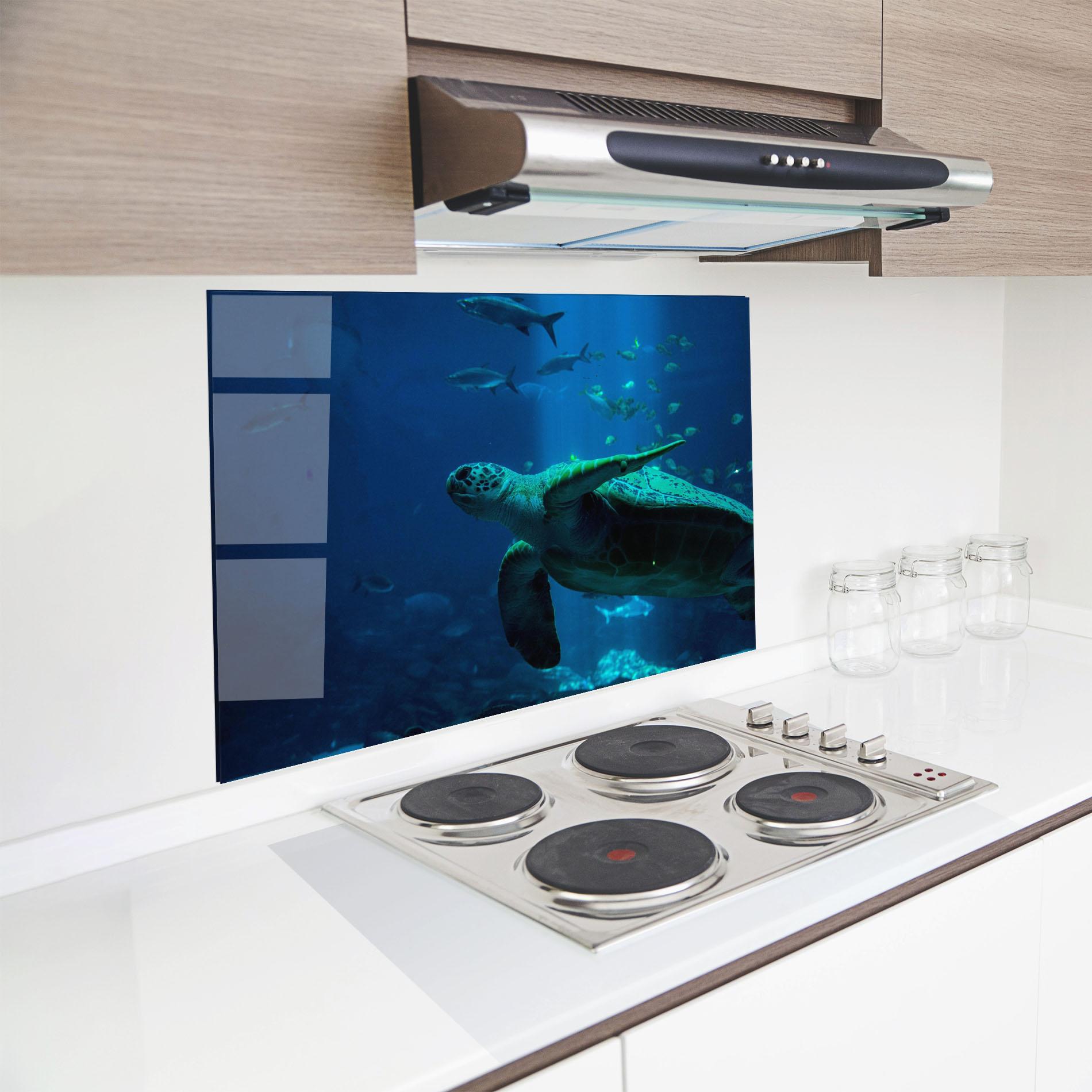 Panou Sticla Bucatarie Green Turtule mockup 8