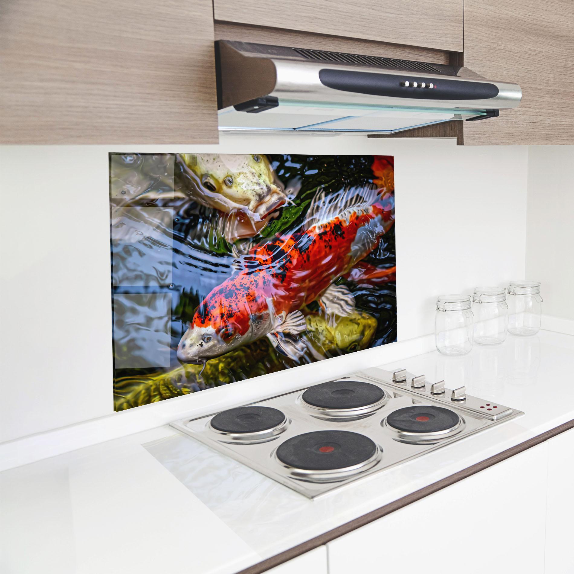 Panou Sticla Bucatarie Koi mockup 8