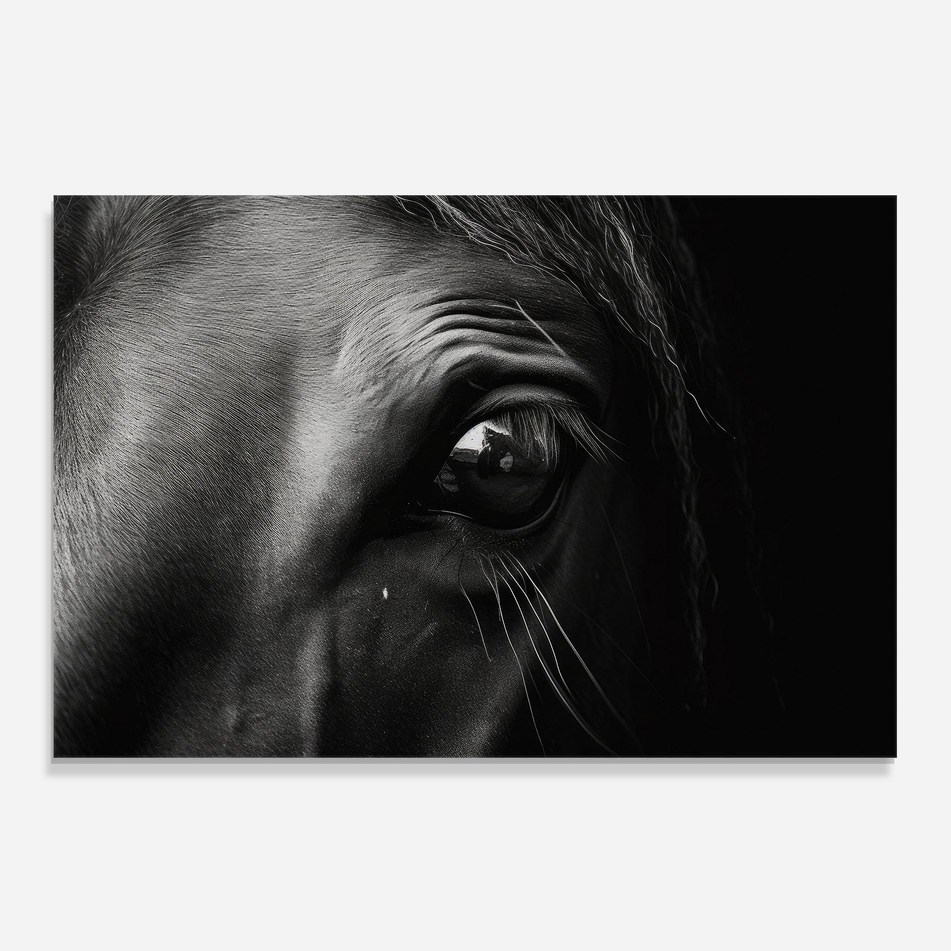 Panou Sticla Bucatarie Black Horse Eye mockup 0