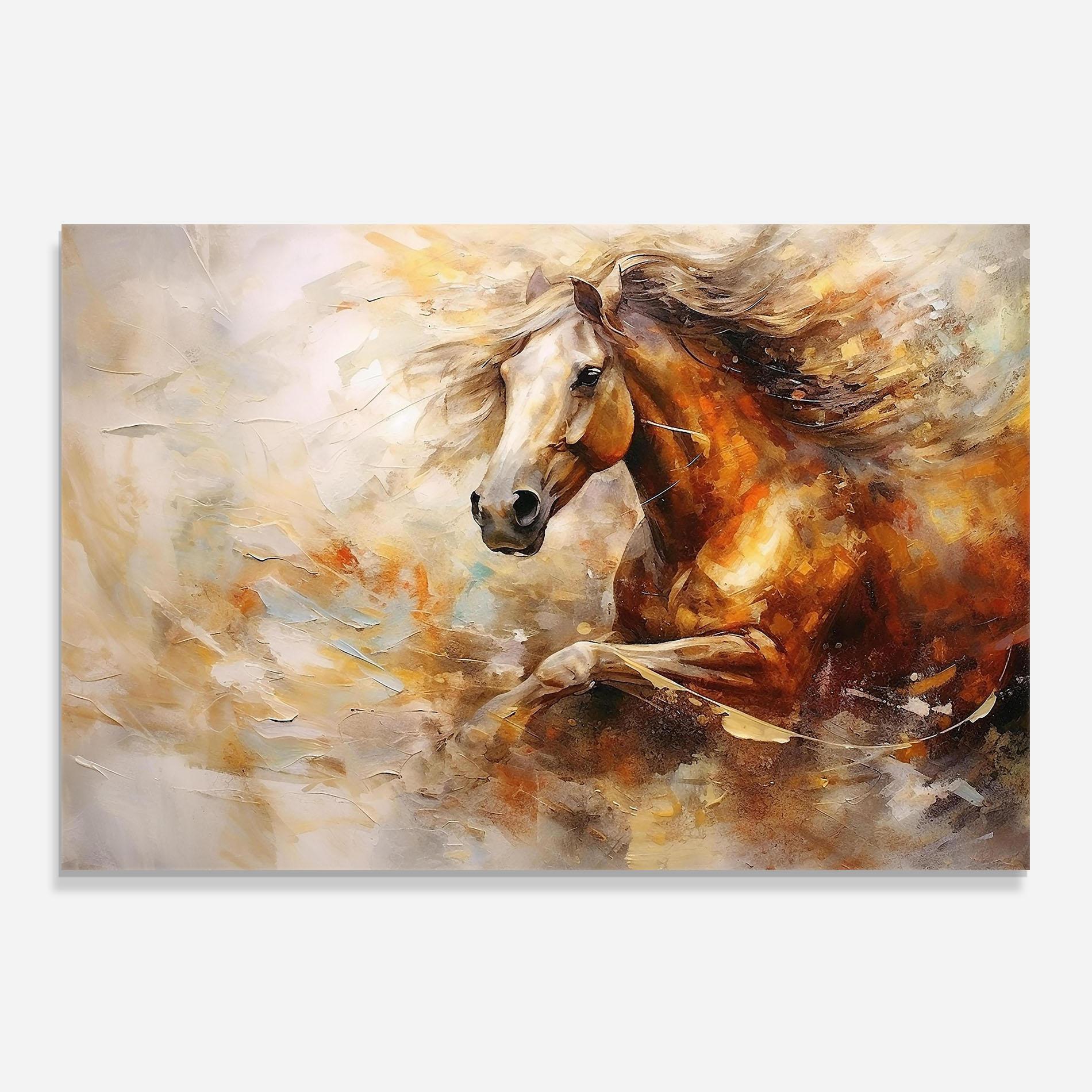 Panou Sticla Bucatarie Brown Horse Running mockup 0