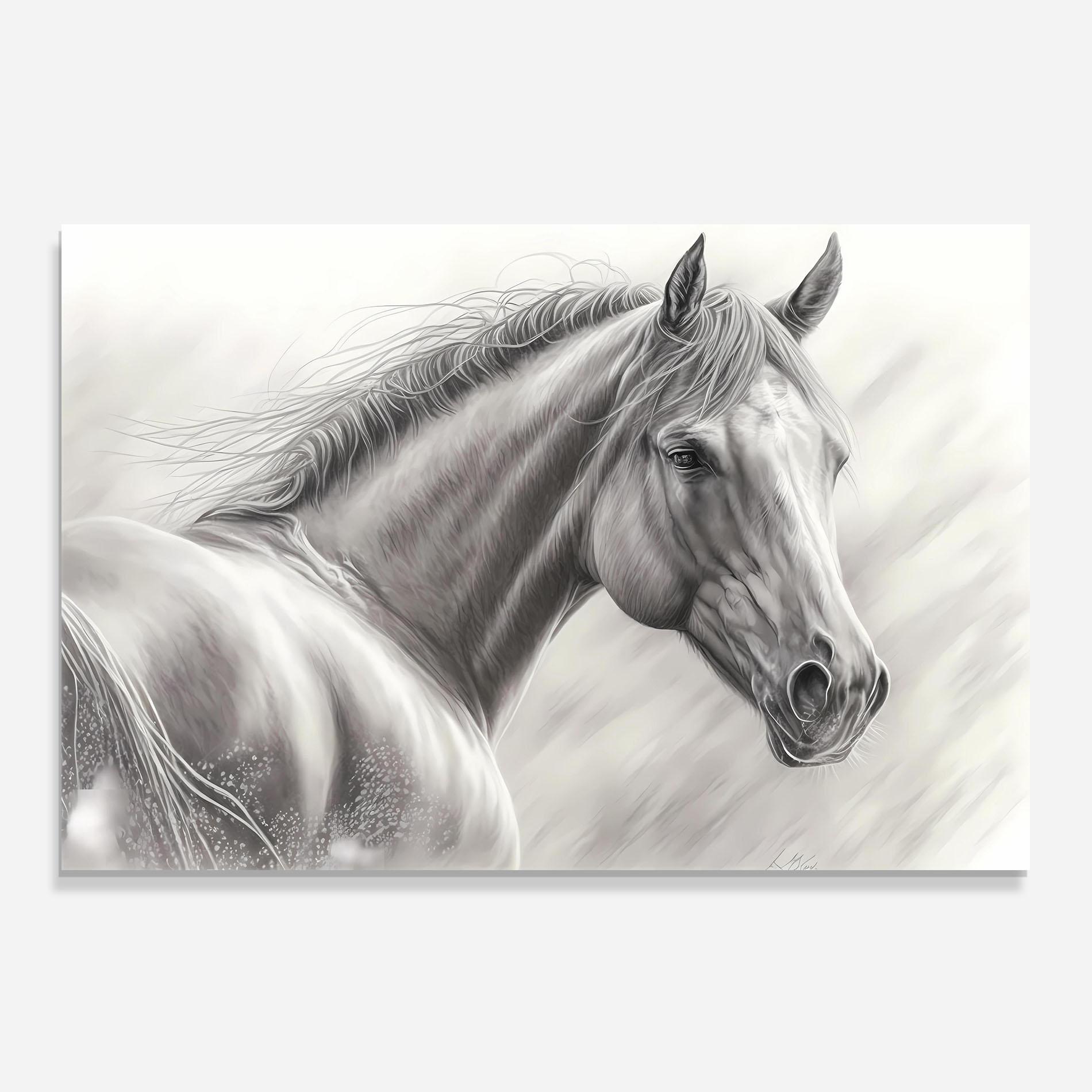 Panou Sticla Bucatarie Pencil Horse Drawing mockup 0