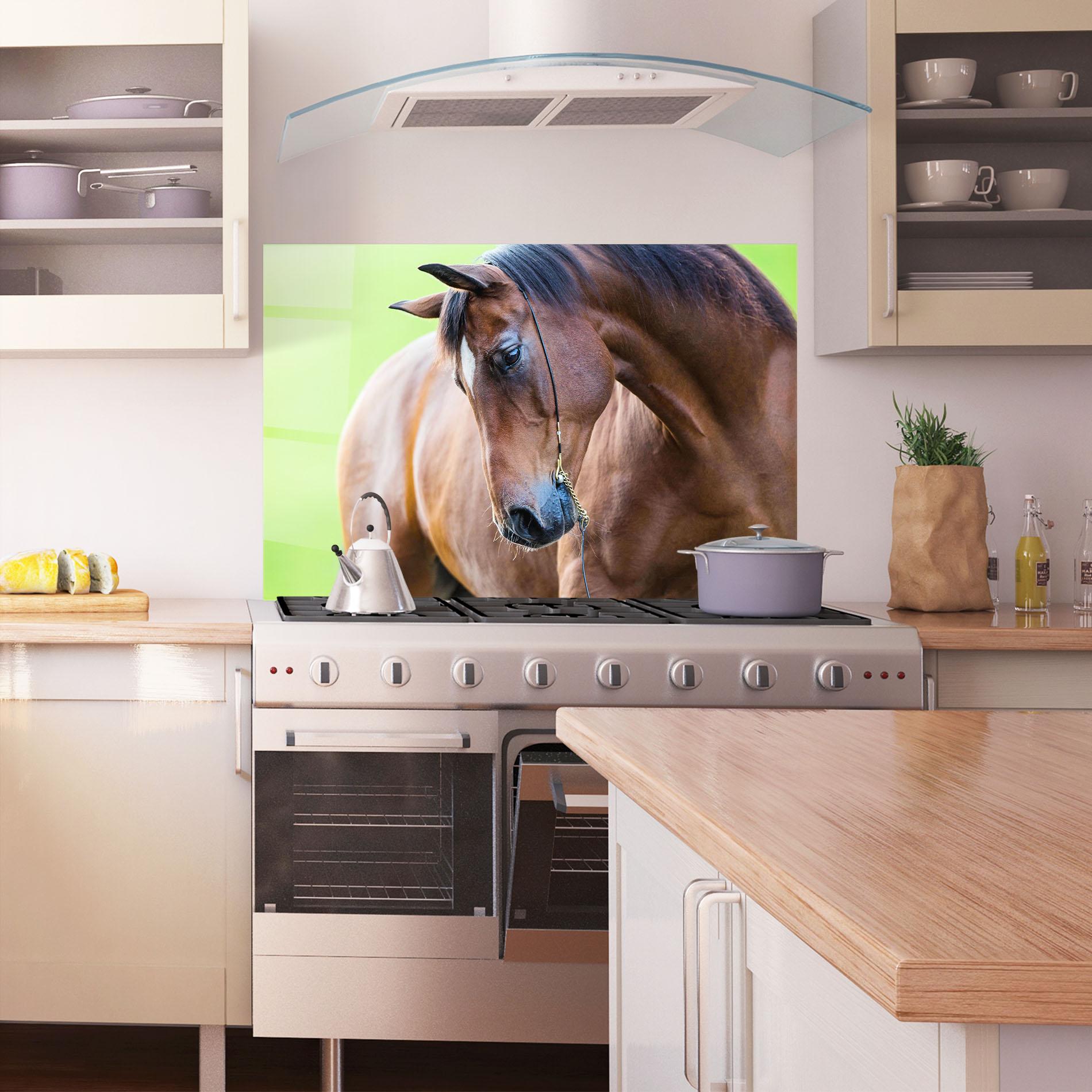 Panou Sticla Bucatarie Horse Head Portrait mockup 1