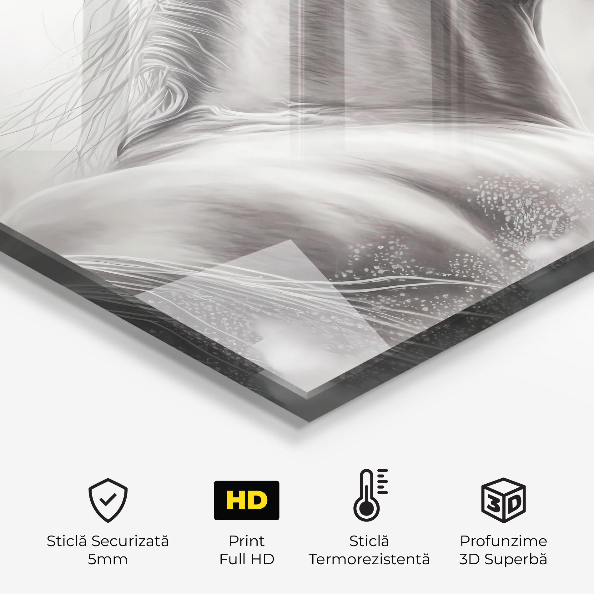 Panou Sticla Bucatarie Pencil Horse Drawing mockup 2